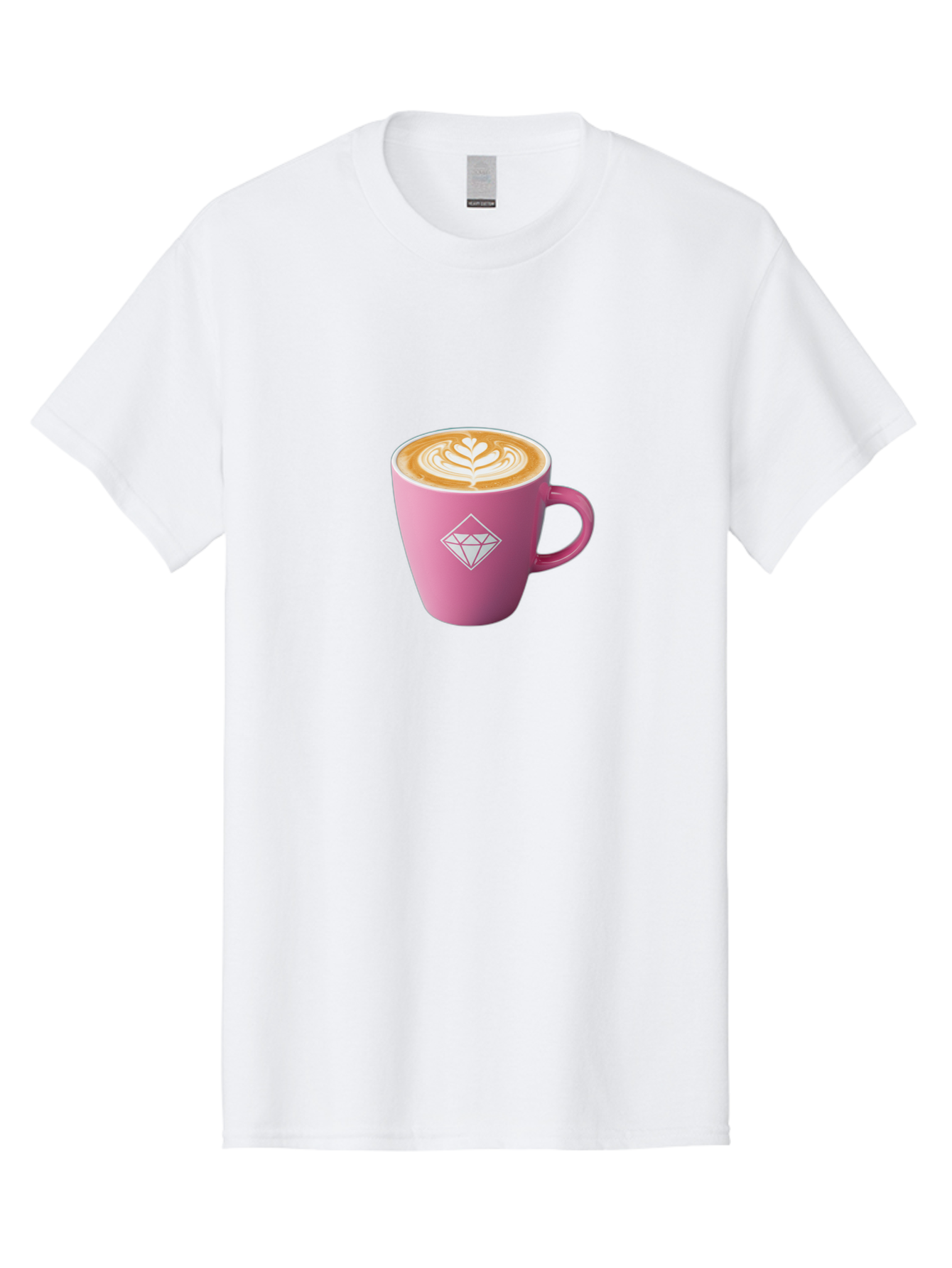 Pink-Coffee-Cup Men'S Graphic Tee, 100% Cotton, Comfortable Casual Summer Wear, Machine Washable, Coffee Cup, Latte Art, Pink Mug, Diamond Logo, Coffee Culture, Morning Coffee, Coffee Break, Hot Beverage Bab145
