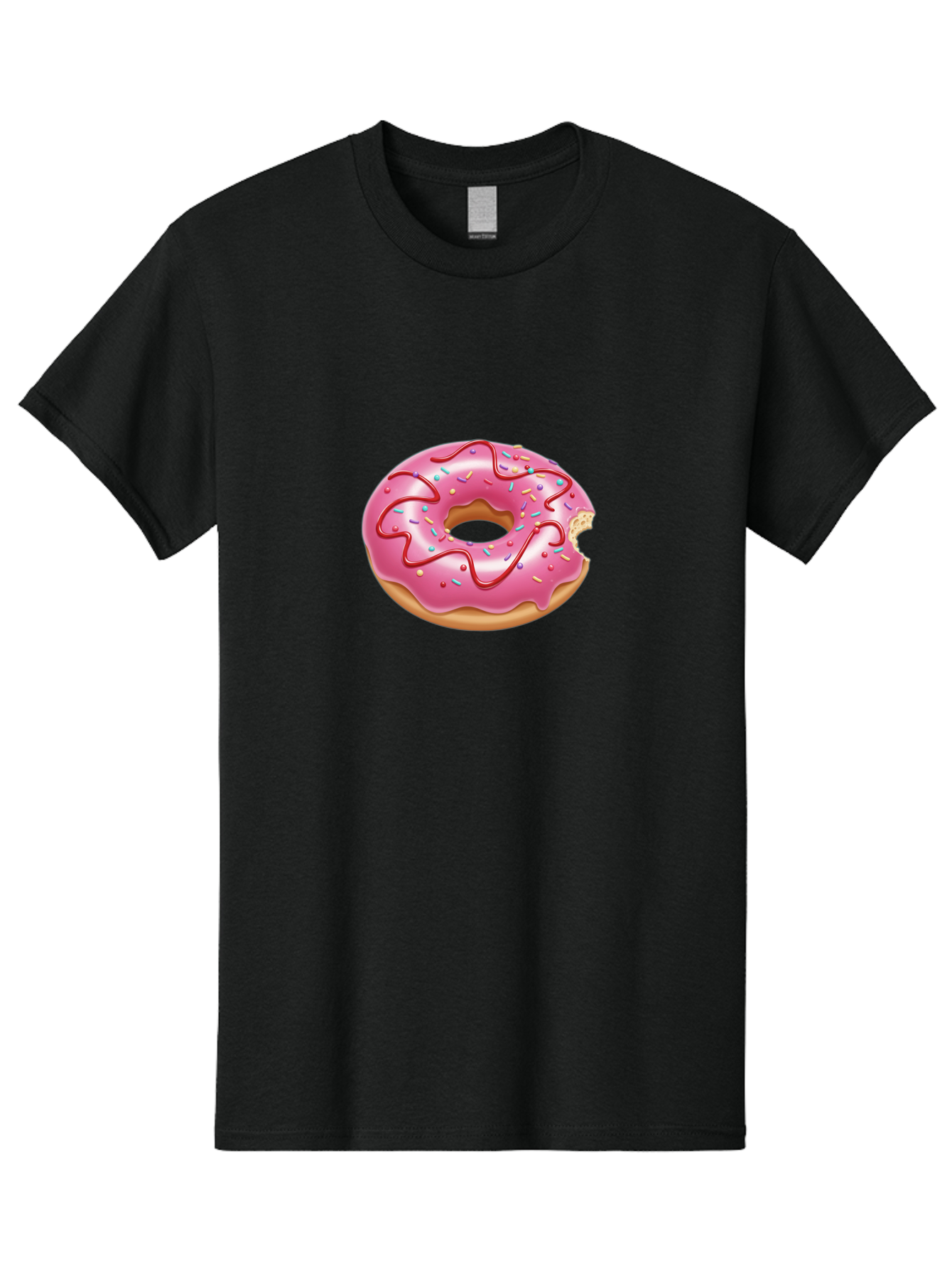Pink-Donut-1 Men'S Graphic Tee, 100% Cotton, Comfortable Casual Summer Wear, Machine Washable, Pink Frosted Donut, Donut With Sprinkles, Chocolate Drizzle, Sweet Treats, Baked Goods, Colorful Dessert, Tasty Pastry, Indulgent Snack, Bab147