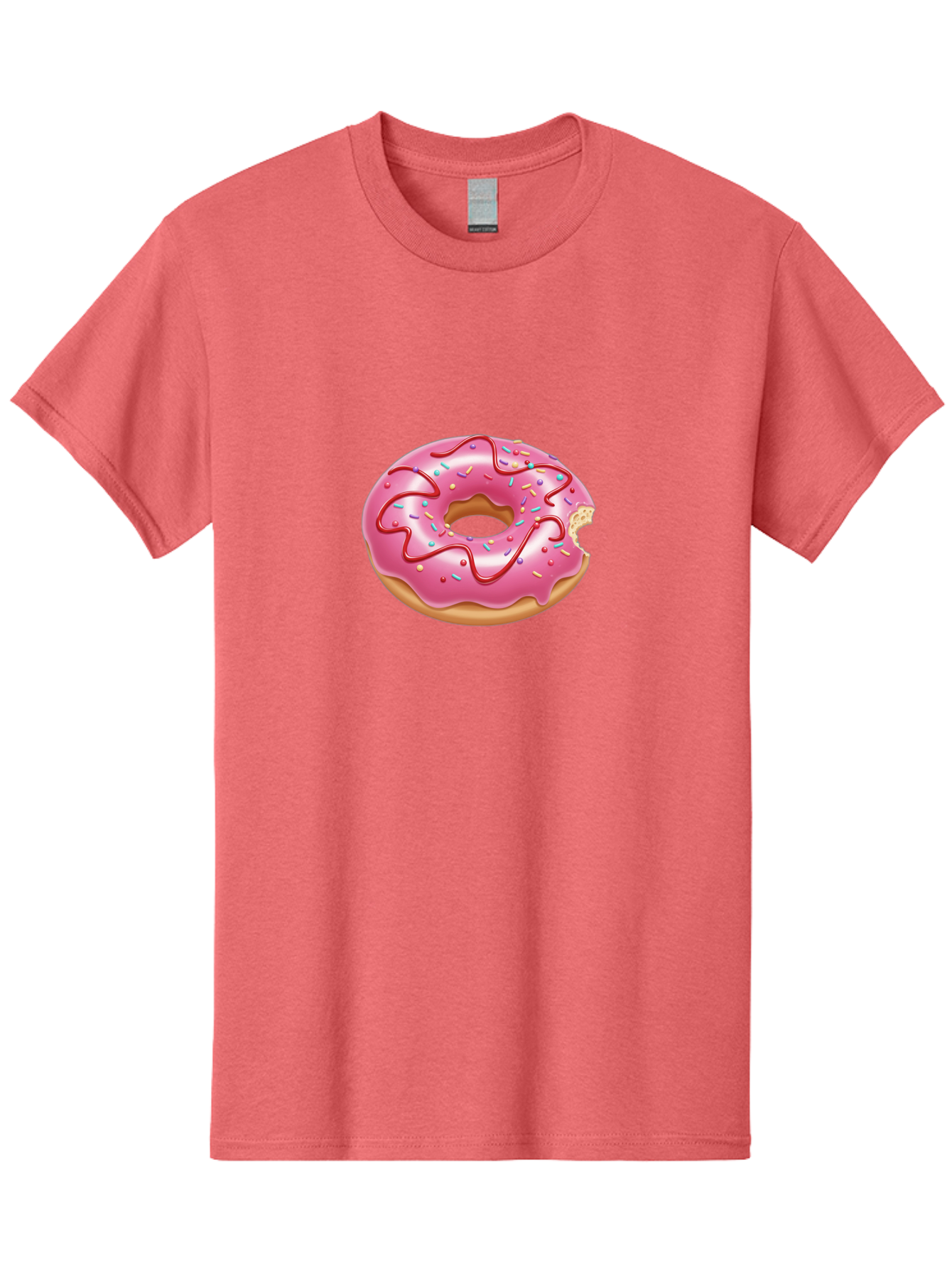 Pink-Donut-1 Men'S Graphic Tee, 100% Cotton, Comfortable Casual Summer Wear, Machine Washable, Pink Frosted Donut, Donut With Sprinkles, Chocolate Drizzle, Sweet Treats, Baked Goods, Colorful Dessert, Tasty Pastry, Indulgent Snack, Bab147