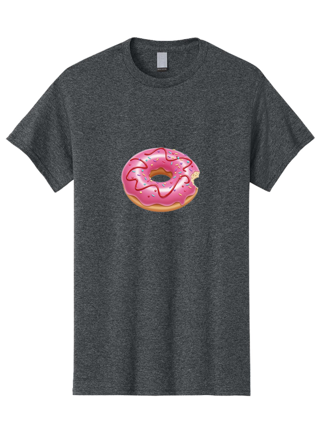 Pink-Donut-1 Men'S Graphic Tee, 100% Cotton, Comfortable Casual Summer Wear, Machine Washable, Pink Frosted Donut, Donut With Sprinkles, Chocolate Drizzle, Sweet Treats, Baked Goods, Colorful Dessert, Tasty Pastry, Indulgent Snack, Bab147