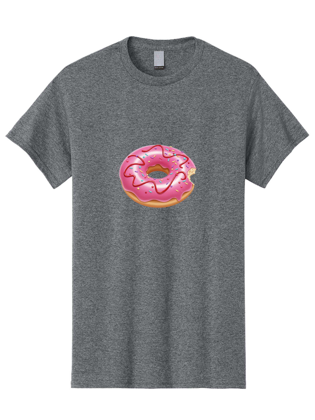 Pink-Donut-1 Men'S Graphic Tee, 100% Cotton, Comfortable Casual Summer Wear, Machine Washable, Pink Frosted Donut, Donut With Sprinkles, Chocolate Drizzle, Sweet Treats, Baked Goods, Colorful Dessert, Tasty Pastry, Indulgent Snack, Bab147