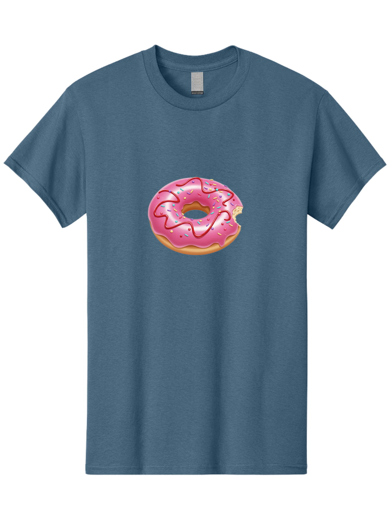 Pink-Donut-1 Men'S Graphic Tee, 100% Cotton, Comfortable Casual Summer Wear, Machine Washable, Pink Frosted Donut, Donut With Sprinkles, Chocolate Drizzle, Sweet Treats, Baked Goods, Colorful Dessert, Tasty Pastry, Indulgent Snack, Bab147