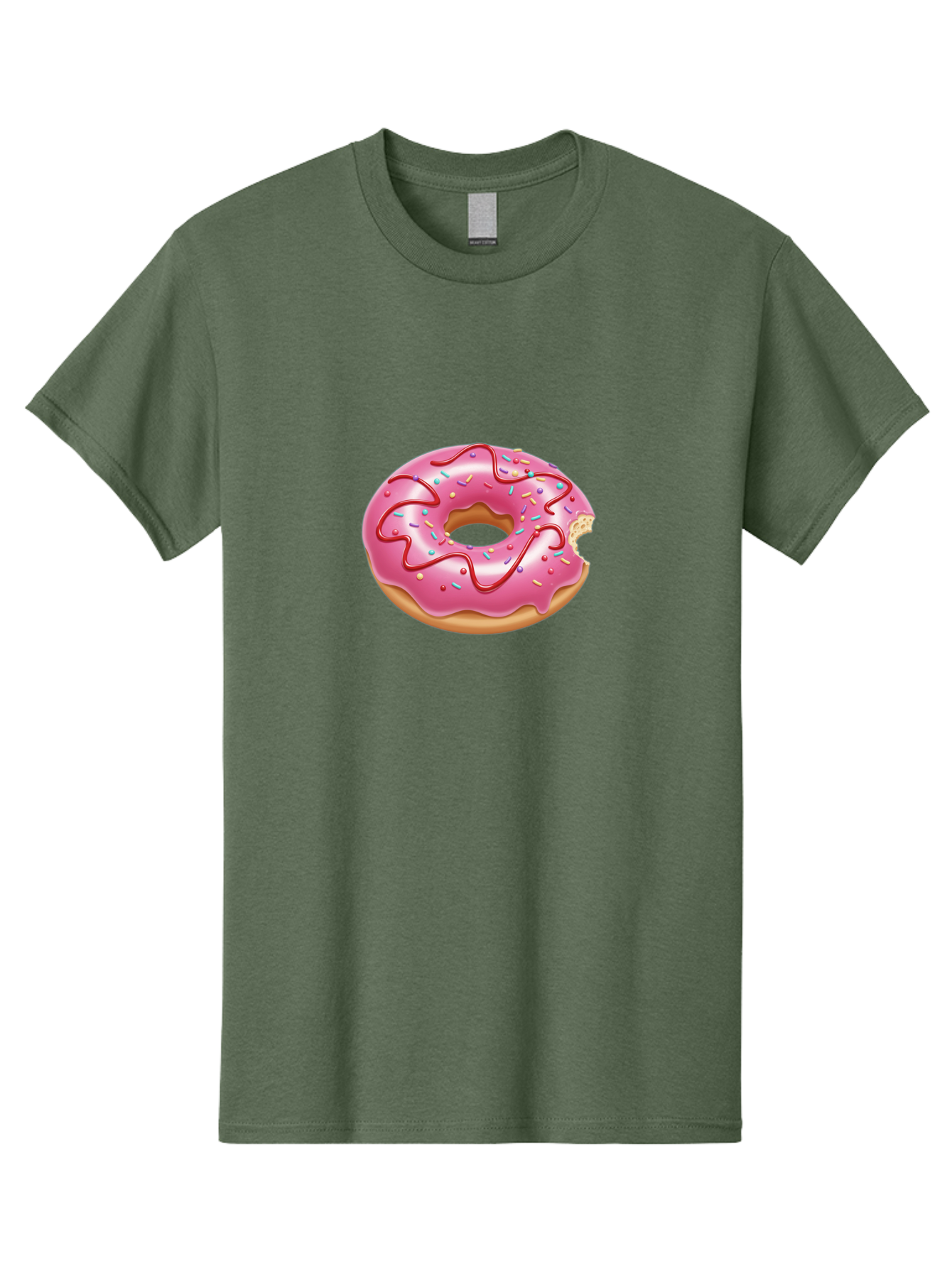 Pink-Donut-1 Men'S Graphic Tee, 100% Cotton, Comfortable Casual Summer Wear, Machine Washable, Pink Frosted Donut, Donut With Sprinkles, Chocolate Drizzle, Sweet Treats, Baked Goods, Colorful Dessert, Tasty Pastry, Indulgent Snack, Bab147