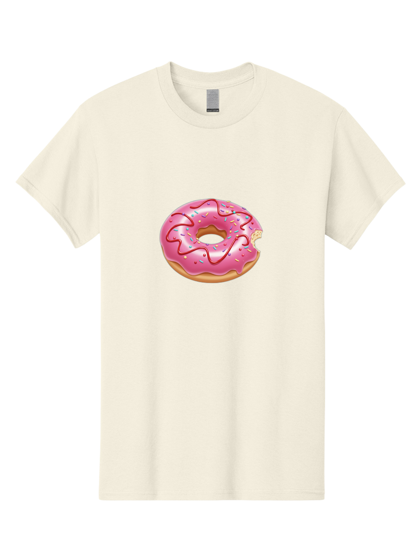 Pink-Donut-1 Men'S Graphic Tee, 100% Cotton, Comfortable Casual Summer Wear, Machine Washable, Pink Frosted Donut, Donut With Sprinkles, Chocolate Drizzle, Sweet Treats, Baked Goods, Colorful Dessert, Tasty Pastry, Indulgent Snack, Bab147
