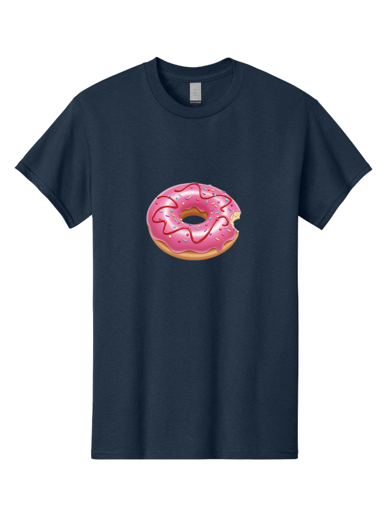 Pink-Donut-1 Men'S Graphic Tee, 100% Cotton, Comfortable Casual Summer Wear, Machine Washable, Pink Frosted Donut, Donut With Sprinkles, Chocolate Drizzle, Sweet Treats, Baked Goods, Colorful Dessert, Tasty Pastry, Indulgent Snack, Bab147