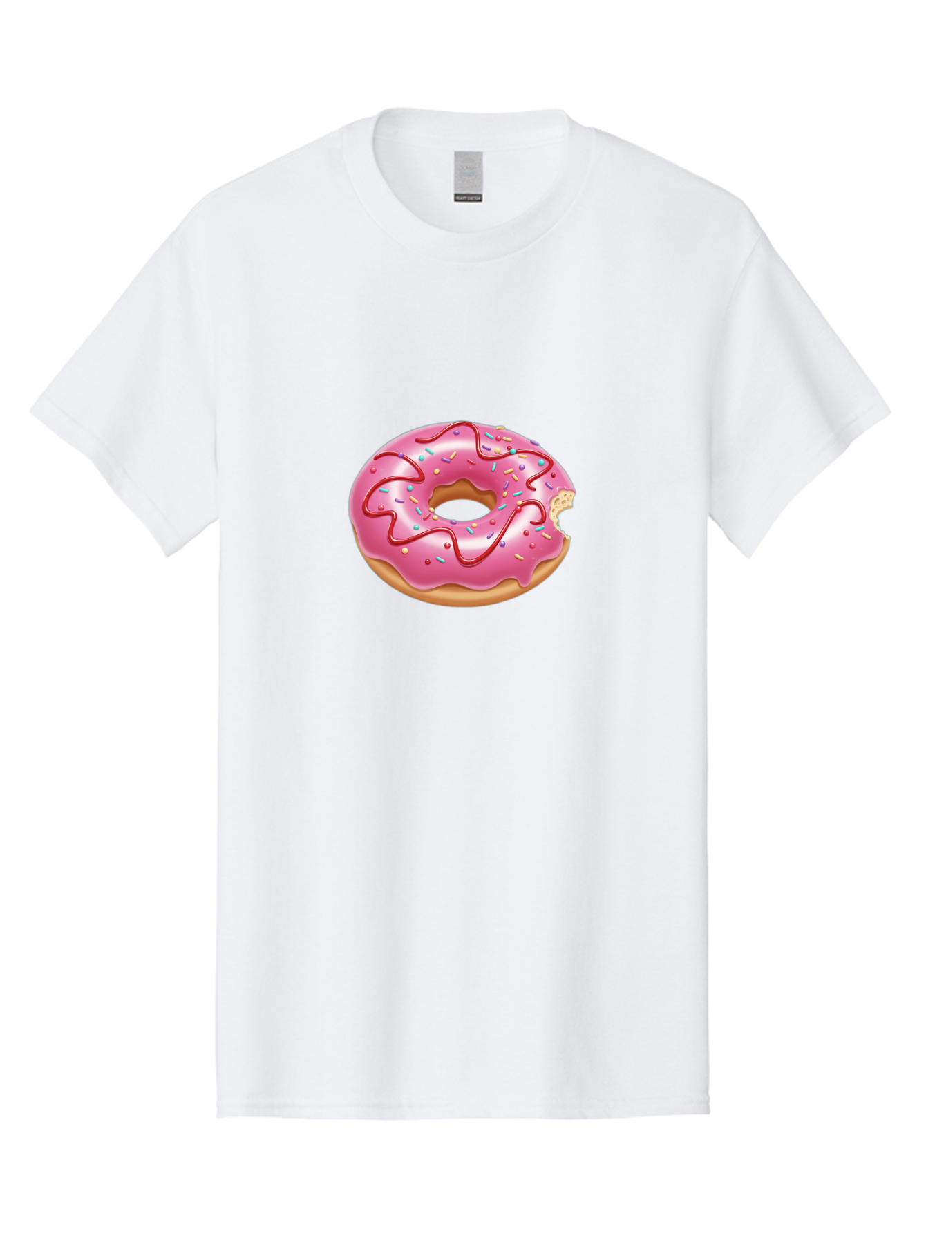 Pink-Donut-1 Men'S Graphic Tee, 100% Cotton, Comfortable Casual Summer Wear, Machine Washable, Pink Frosted Donut, Donut With Sprinkles, Chocolate Drizzle, Sweet Treats, Baked Goods, Colorful Dessert, Tasty Pastry, Indulgent Snack, Bab147