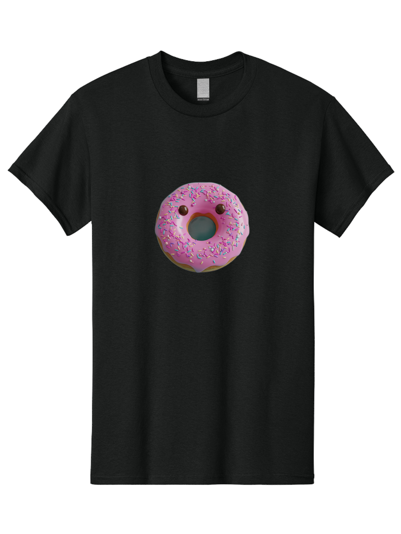 Pink-Donut-10 Men'S Graphic Tee, 100% Cotton, Comfortable Casual Summer Wear, Machine Washable, Pink Frosted Donut, Donut With Sprinkles, Chocolate Chip Eyes, Cute Donut, Sweet Treat, Colorful Dessert, Tasty Pastry, Donut Art, Fun Food, Bab148