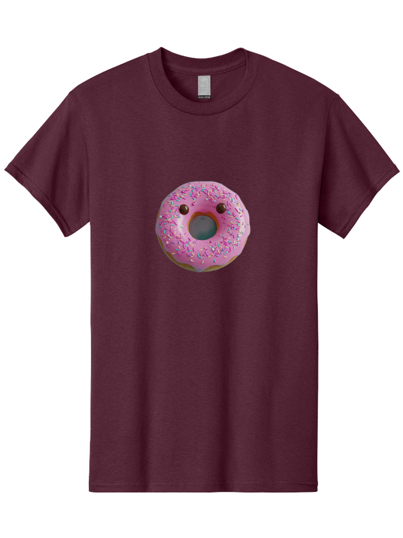 Pink-Donut-10 Men'S Graphic Tee, 100% Cotton, Comfortable Casual Summer Wear, Machine Washable, Pink Frosted Donut, Donut With Sprinkles, Chocolate Chip Eyes, Cute Donut, Sweet Treat, Colorful Dessert, Tasty Pastry, Donut Art, Fun Food, Bab148