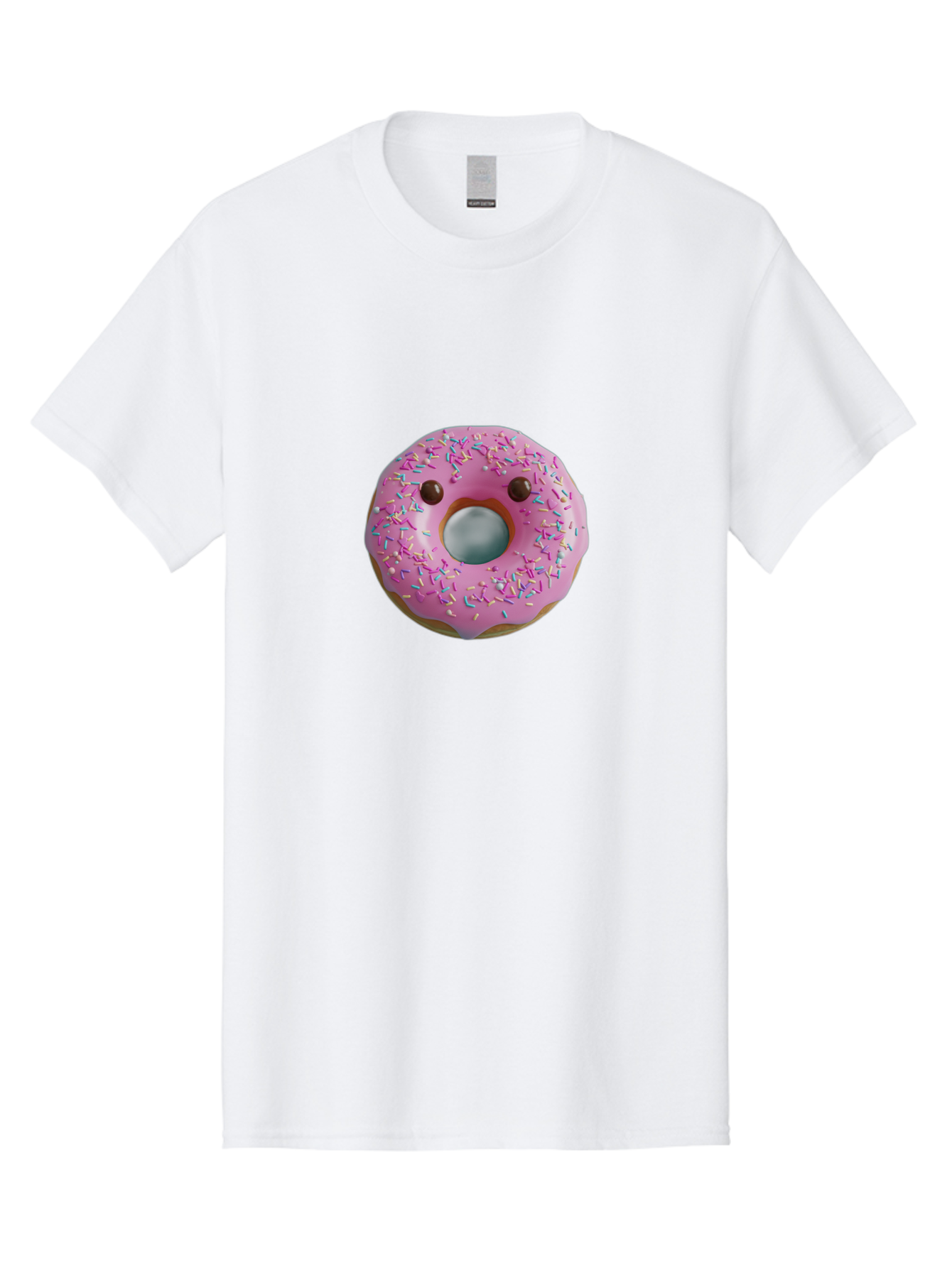 Pink-Donut-10 Men'S Graphic Tee, 100% Cotton, Comfortable Casual Summer Wear, Machine Washable, Pink Frosted Donut, Donut With Sprinkles, Chocolate Chip Eyes, Cute Donut, Sweet Treat, Colorful Dessert, Tasty Pastry, Donut Art, Fun Food, Bab148