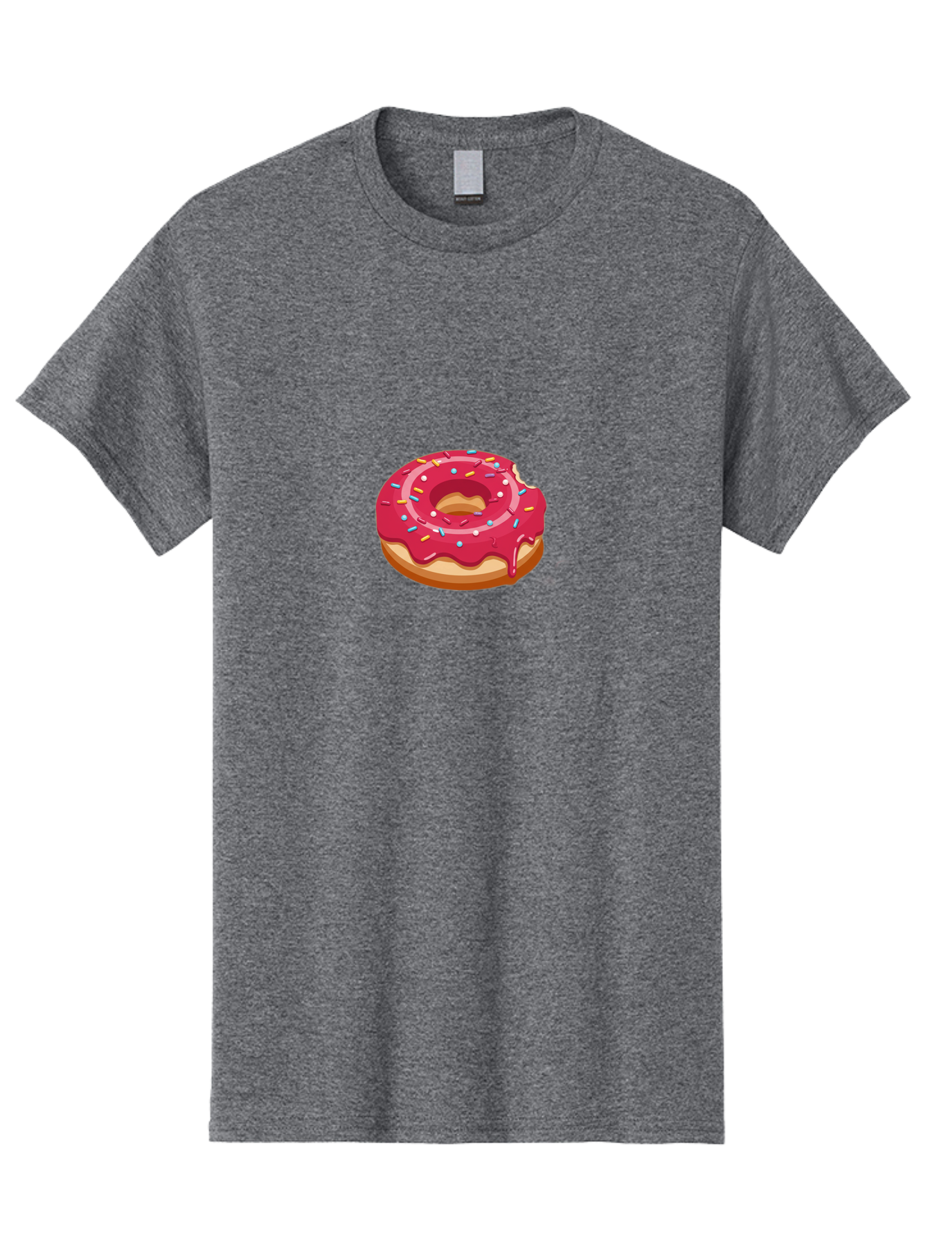 Pink-Donut-3 Men'S Graphic Tee, 100% Cotton, Comfortable Casual Summer Wear, Machine Washable, Donut With Pink Glaze, Sprinkles On Top, Colorful Treat, Sweet Dessert, Tasty Pastry, Vibrant Colors, Sweet Tooth, Donut Delight, Pink Frosting Bab150