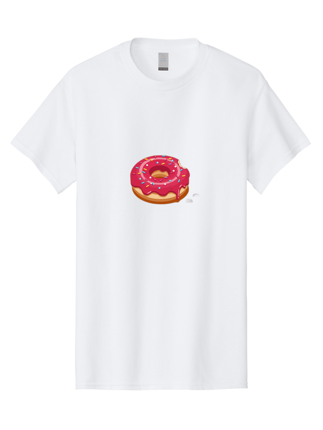 Pink-Donut-3 Men'S Graphic Tee, 100% Cotton, Comfortable Casual Summer Wear, Machine Washable, Donut With Pink Glaze, Sprinkles On Top, Colorful Treat, Sweet Dessert, Tasty Pastry, Vibrant Colors, Sweet Tooth, Donut Delight, Pink Frosting Bab150