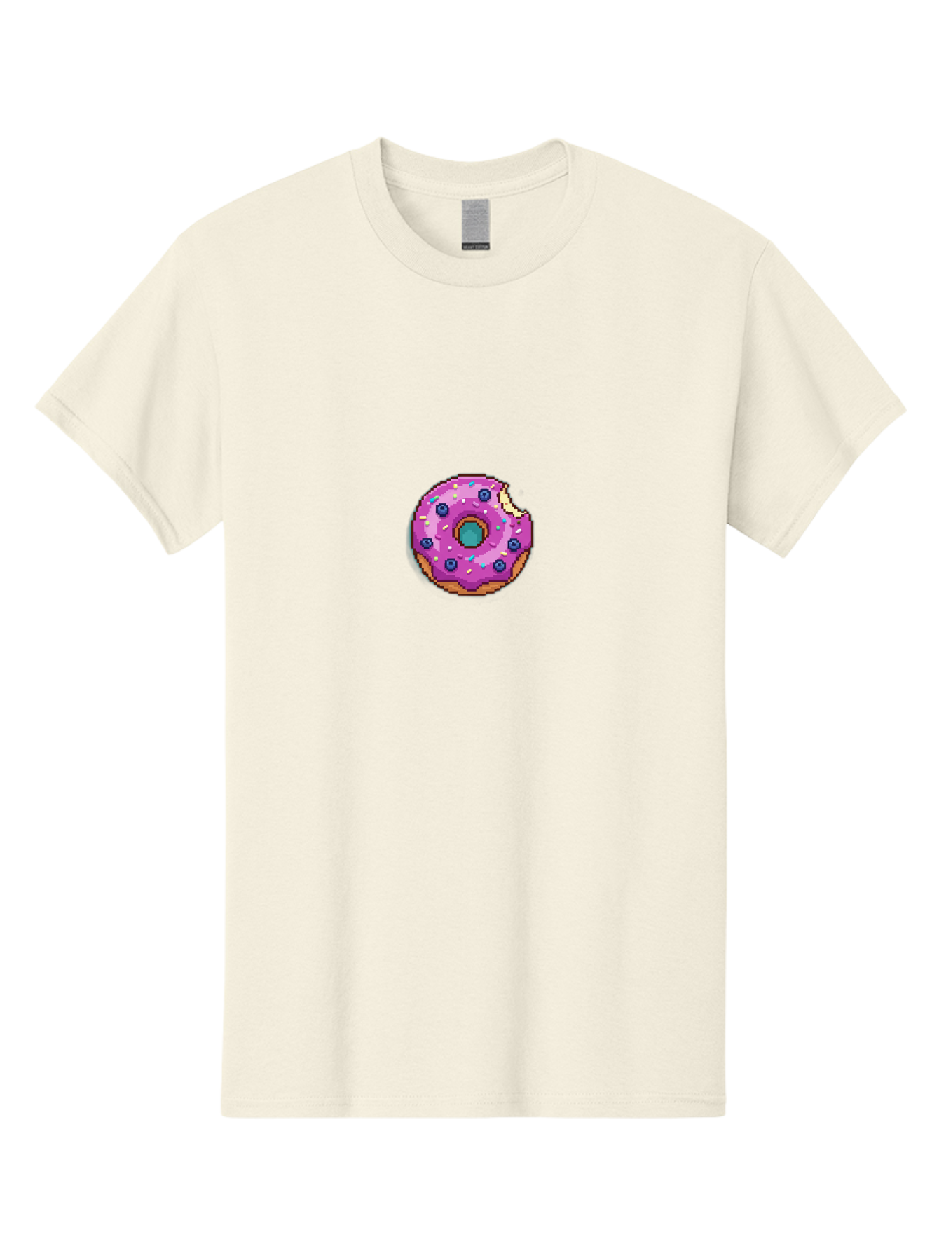 Pink-Donut-5 Men'S Graphic Tee, 100% Cotton, Comfortable Casual Summer Wear, Machine Washable, Frosted Donut, Sweet Treat, Purple Frosting, Colorful Sprinkles, Donut With A Bite, Tasty Dessert, Baked Goods, Donut Lover, Indulgent Snack Bab152