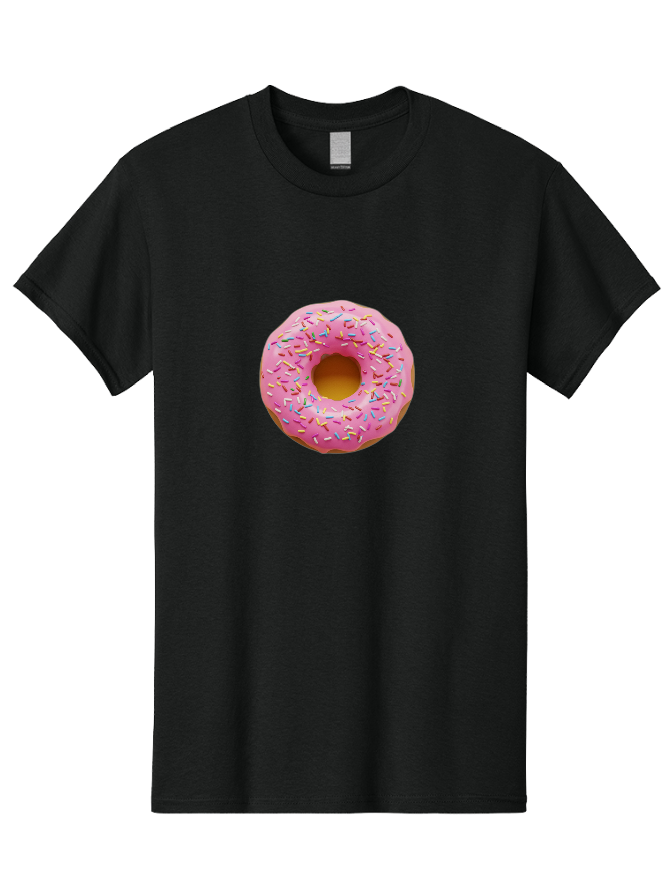 Pink-Donut-8 Men'S Graphic Tee, 100% Cotton, Comfortable Casual Summer Wear, Machine Washable, Pink Frosted Donut, Sprinkles, Colorful, Sweet Treat, Donut Delight, Tasty Pastry, Pastel Colors, Rainbow Sprinkles, Sweet Indulgence Bab155