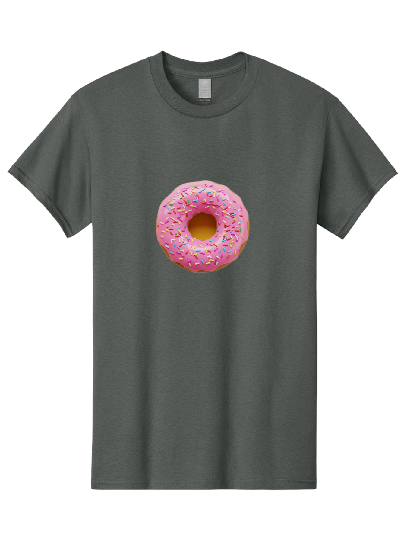 Pink-Donut-8 Men'S Graphic Tee, 100% Cotton, Comfortable Casual Summer Wear, Machine Washable, Pink Frosted Donut, Sprinkles, Colorful, Sweet Treat, Donut Delight, Tasty Pastry, Pastel Colors, Rainbow Sprinkles, Sweet Indulgence Bab155