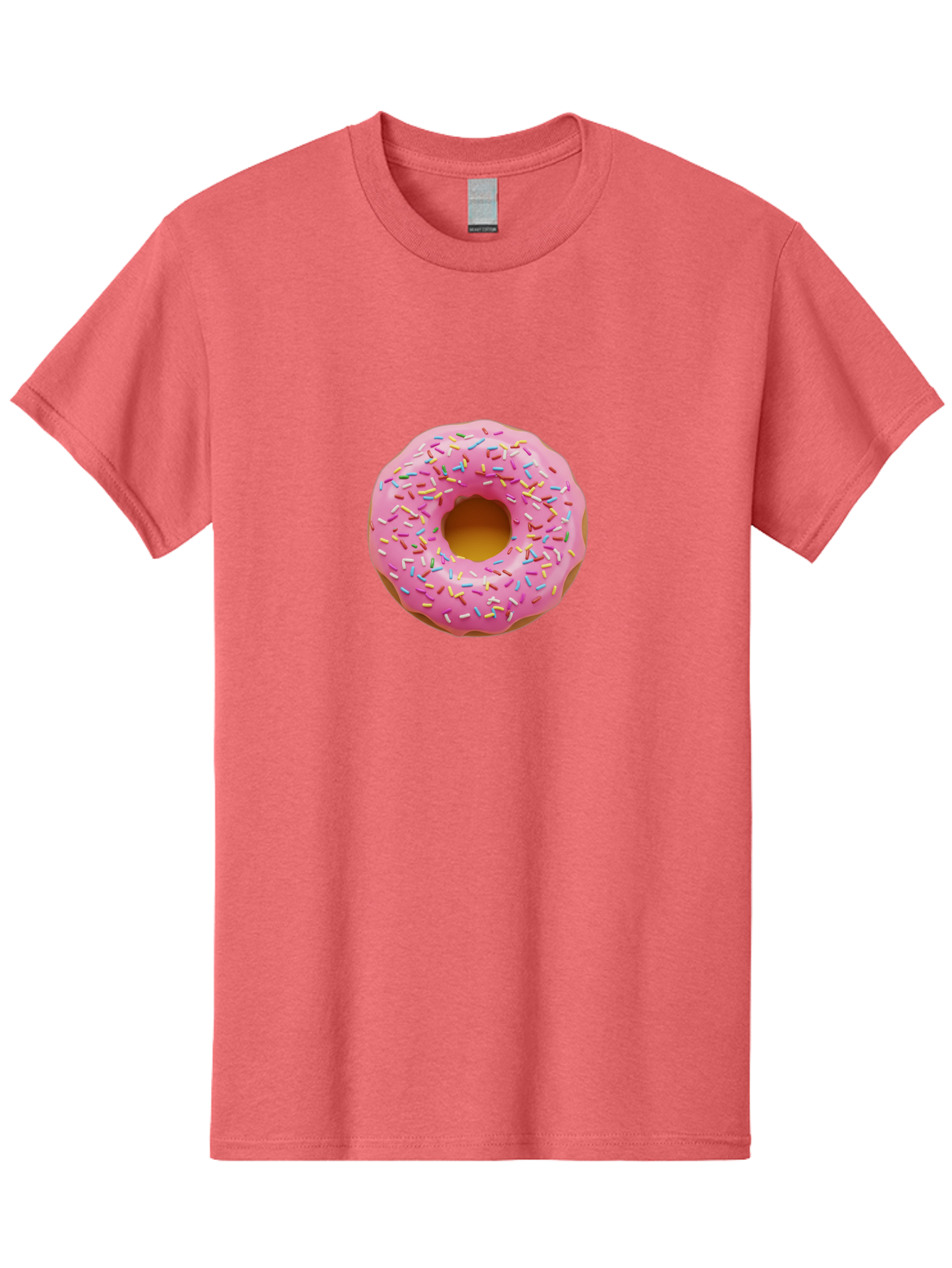 Pink-Donut-8 Men'S Graphic Tee, 100% Cotton, Comfortable Casual Summer Wear, Machine Washable, Pink Frosted Donut, Sprinkles, Colorful, Sweet Treat, Donut Delight, Tasty Pastry, Pastel Colors, Rainbow Sprinkles, Sweet Indulgence Bab155