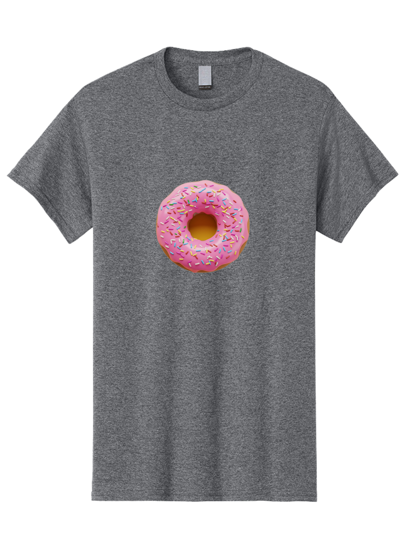Pink-Donut-8 Men'S Graphic Tee, 100% Cotton, Comfortable Casual Summer Wear, Machine Washable, Pink Frosted Donut, Sprinkles, Colorful, Sweet Treat, Donut Delight, Tasty Pastry, Pastel Colors, Rainbow Sprinkles, Sweet Indulgence Bab155