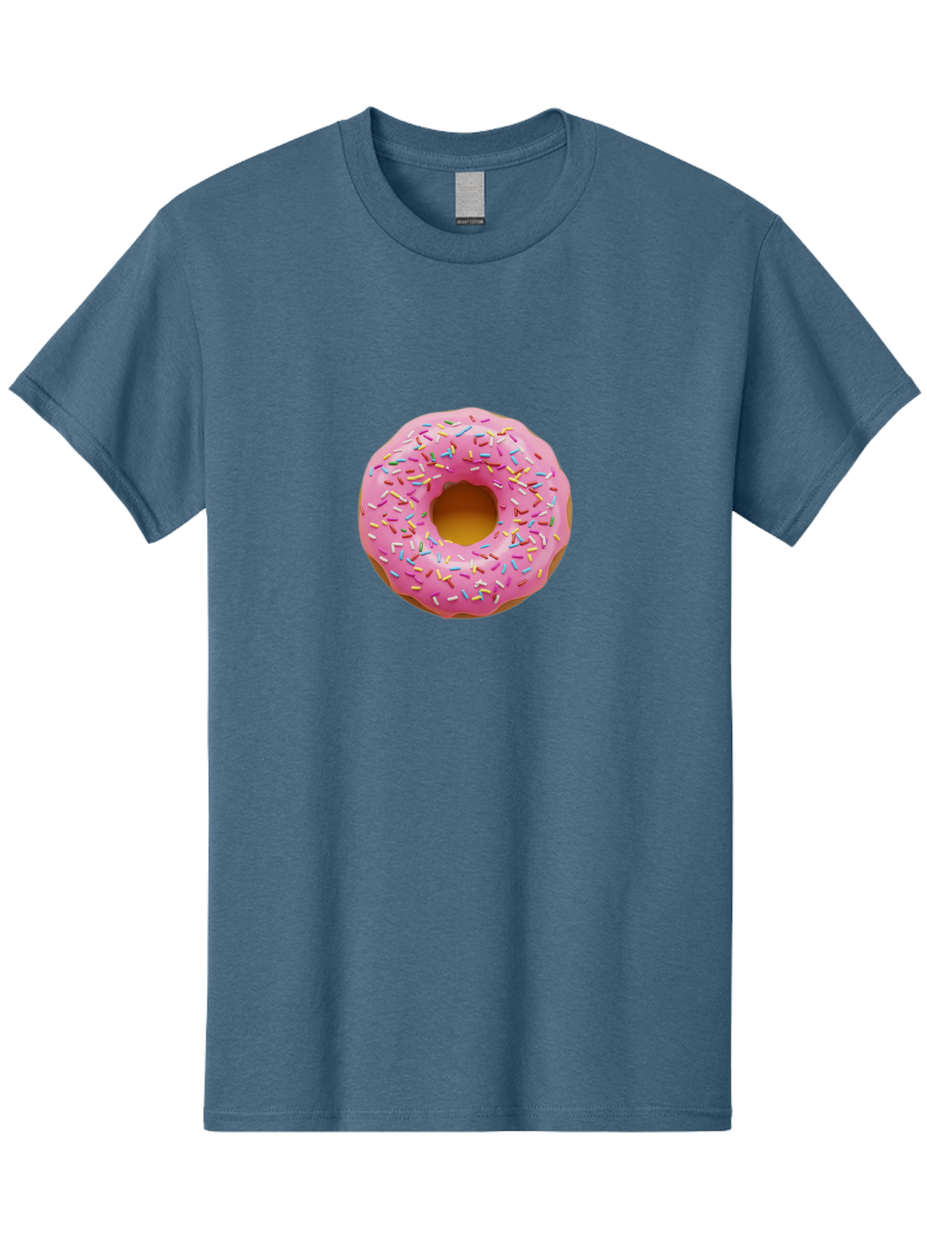 Pink-Donut-8 Men'S Graphic Tee, 100% Cotton, Comfortable Casual Summer Wear, Machine Washable, Pink Frosted Donut, Sprinkles, Colorful, Sweet Treat, Donut Delight, Tasty Pastry, Pastel Colors, Rainbow Sprinkles, Sweet Indulgence Bab155