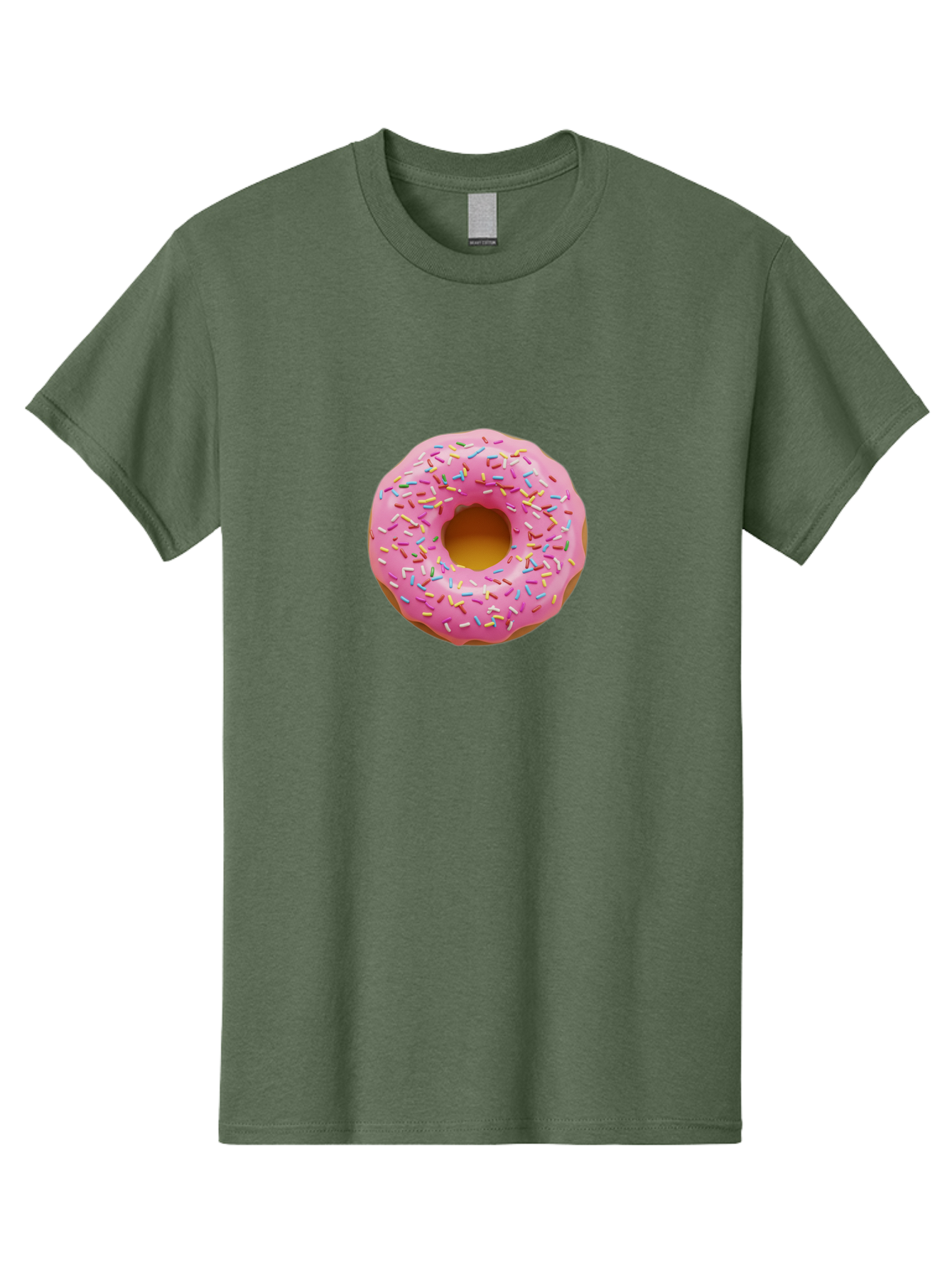 Pink-Donut-8 Men'S Graphic Tee, 100% Cotton, Comfortable Casual Summer Wear, Machine Washable, Pink Frosted Donut, Sprinkles, Colorful, Sweet Treat, Donut Delight, Tasty Pastry, Pastel Colors, Rainbow Sprinkles, Sweet Indulgence Bab155