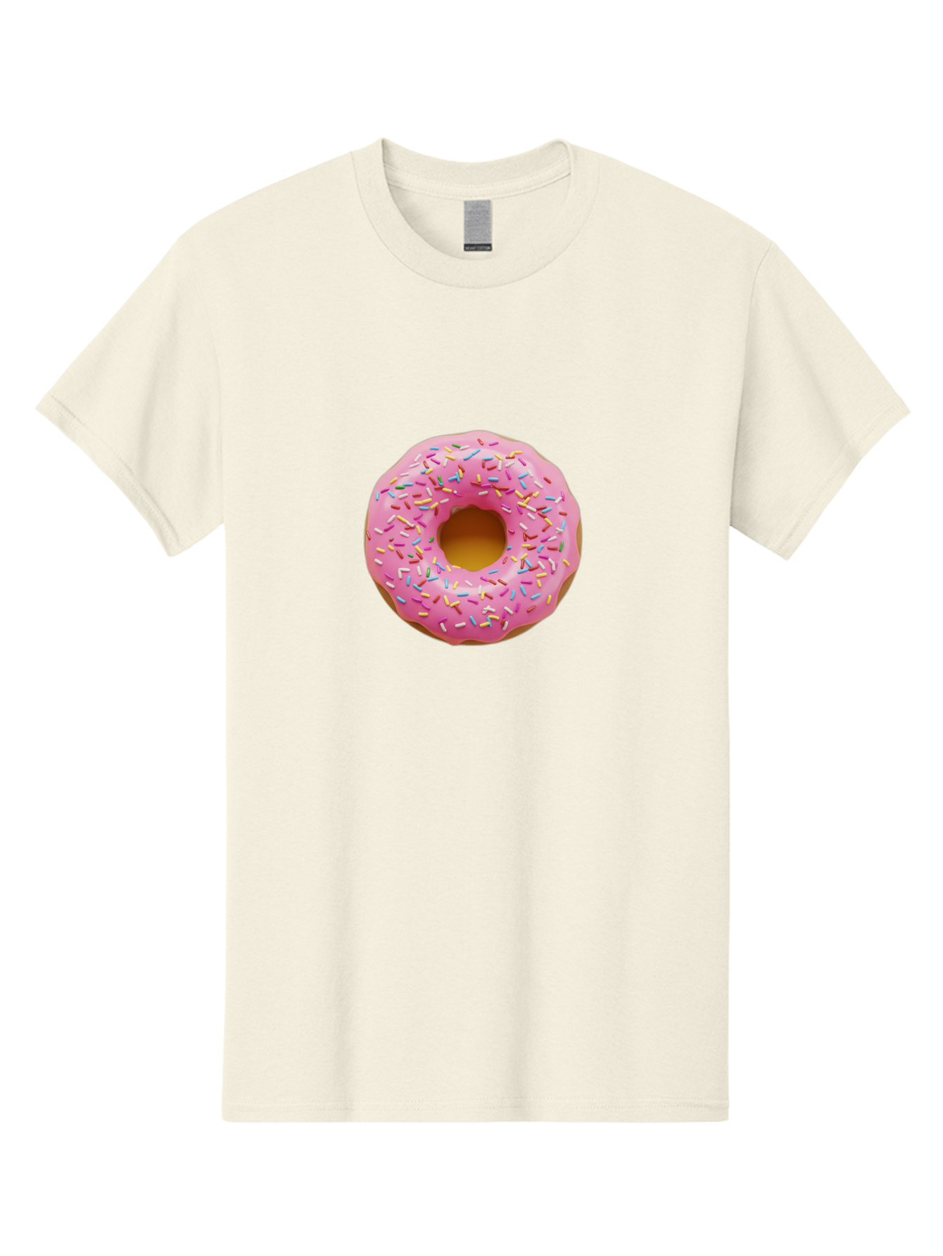 Pink-Donut-8 Men'S Graphic Tee, 100% Cotton, Comfortable Casual Summer Wear, Machine Washable, Pink Frosted Donut, Sprinkles, Colorful, Sweet Treat, Donut Delight, Tasty Pastry, Pastel Colors, Rainbow Sprinkles, Sweet Indulgence Bab155