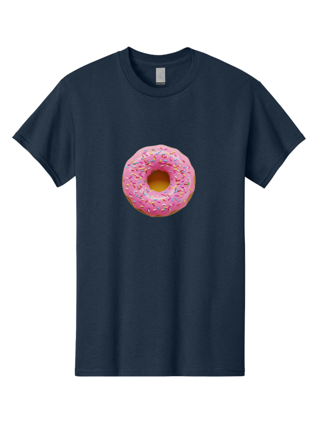 Pink-Donut-8 Men'S Graphic Tee, 100% Cotton, Comfortable Casual Summer Wear, Machine Washable, Pink Frosted Donut, Sprinkles, Colorful, Sweet Treat, Donut Delight, Tasty Pastry, Pastel Colors, Rainbow Sprinkles, Sweet Indulgence Bab155