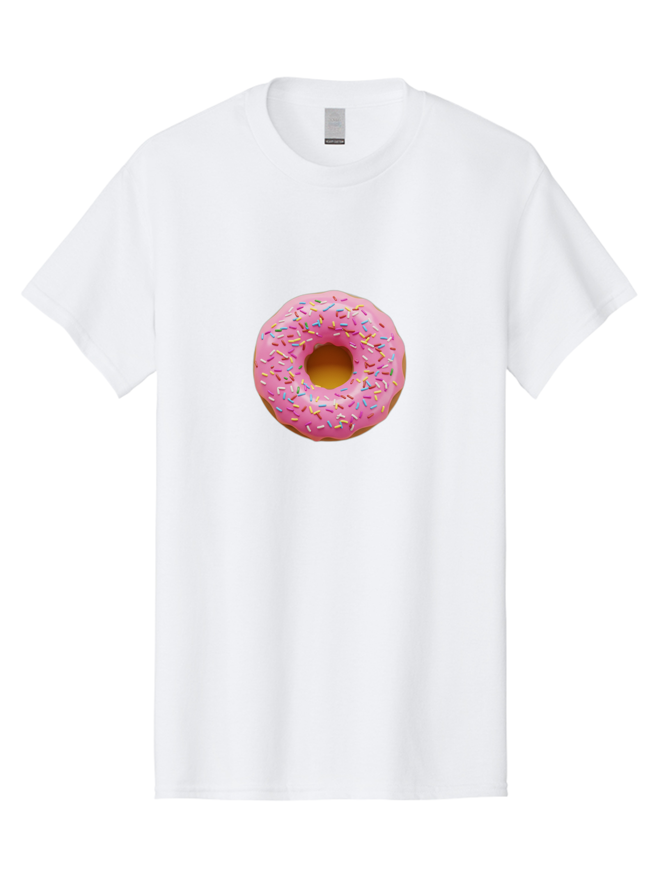 Pink-Donut-8 Men'S Graphic Tee, 100% Cotton, Comfortable Casual Summer Wear, Machine Washable, Pink Frosted Donut, Sprinkles, Colorful, Sweet Treat, Donut Delight, Tasty Pastry, Pastel Colors, Rainbow Sprinkles, Sweet Indulgence Bab155