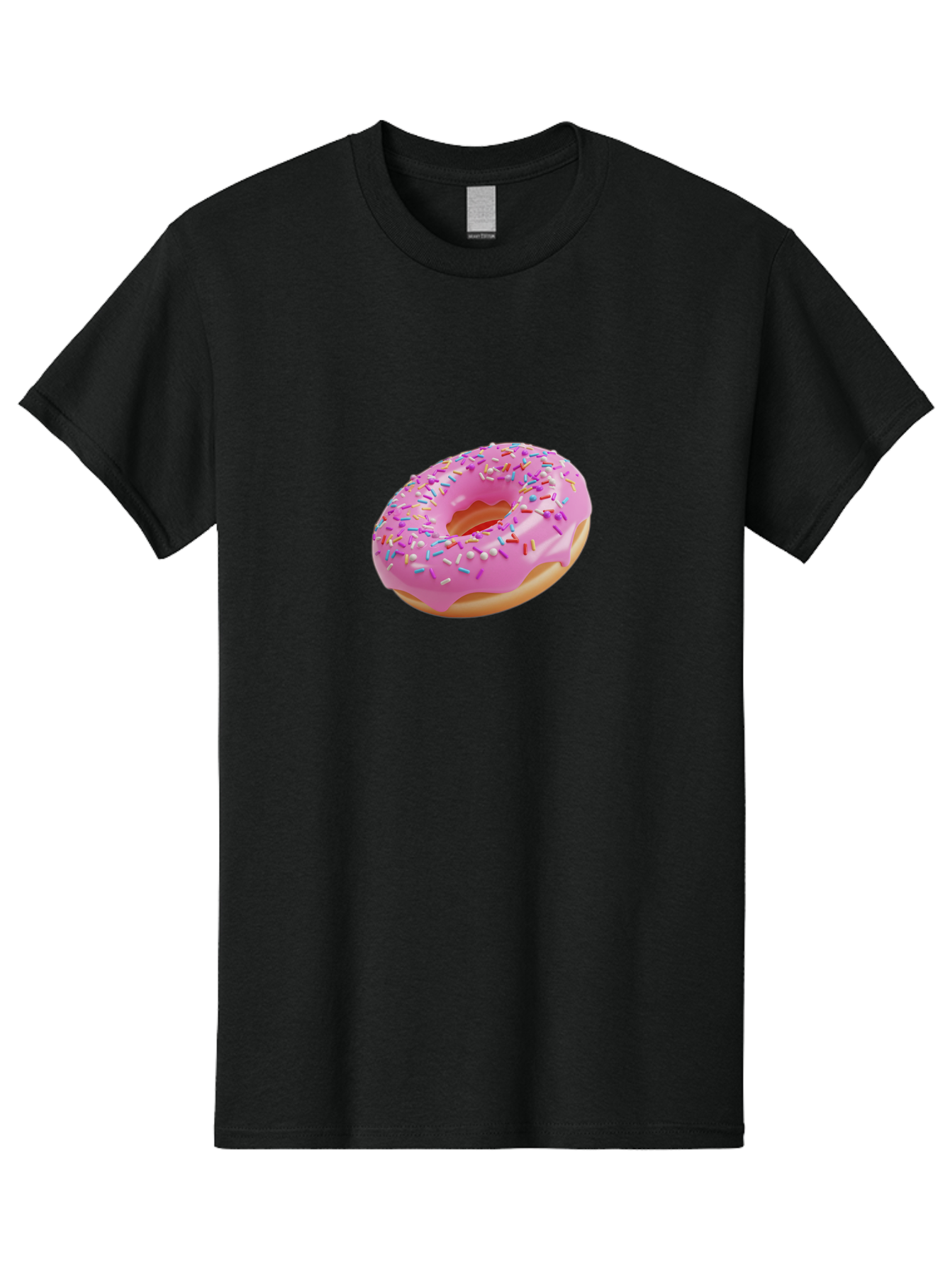 Pink-Donut-9 Men'S Graphic Tee, 100% Cotton, Comfortable Casual Summer Wear, Machine Washable, Pink Frosted Donut, Donut With Sprinkles, Sweet Treats, Colorful Dessert, Tasty Pastry, Baked Goods, Sugary Delight, Yummy Donut Bab156