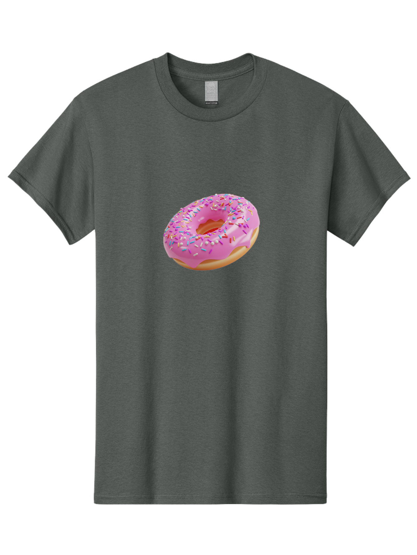 Pink-Donut-9 Men'S Graphic Tee, 100% Cotton, Comfortable Casual Summer Wear, Machine Washable, Pink Frosted Donut, Donut With Sprinkles, Sweet Treats, Colorful Dessert, Tasty Pastry, Baked Goods, Sugary Delight, Yummy Donut Bab156