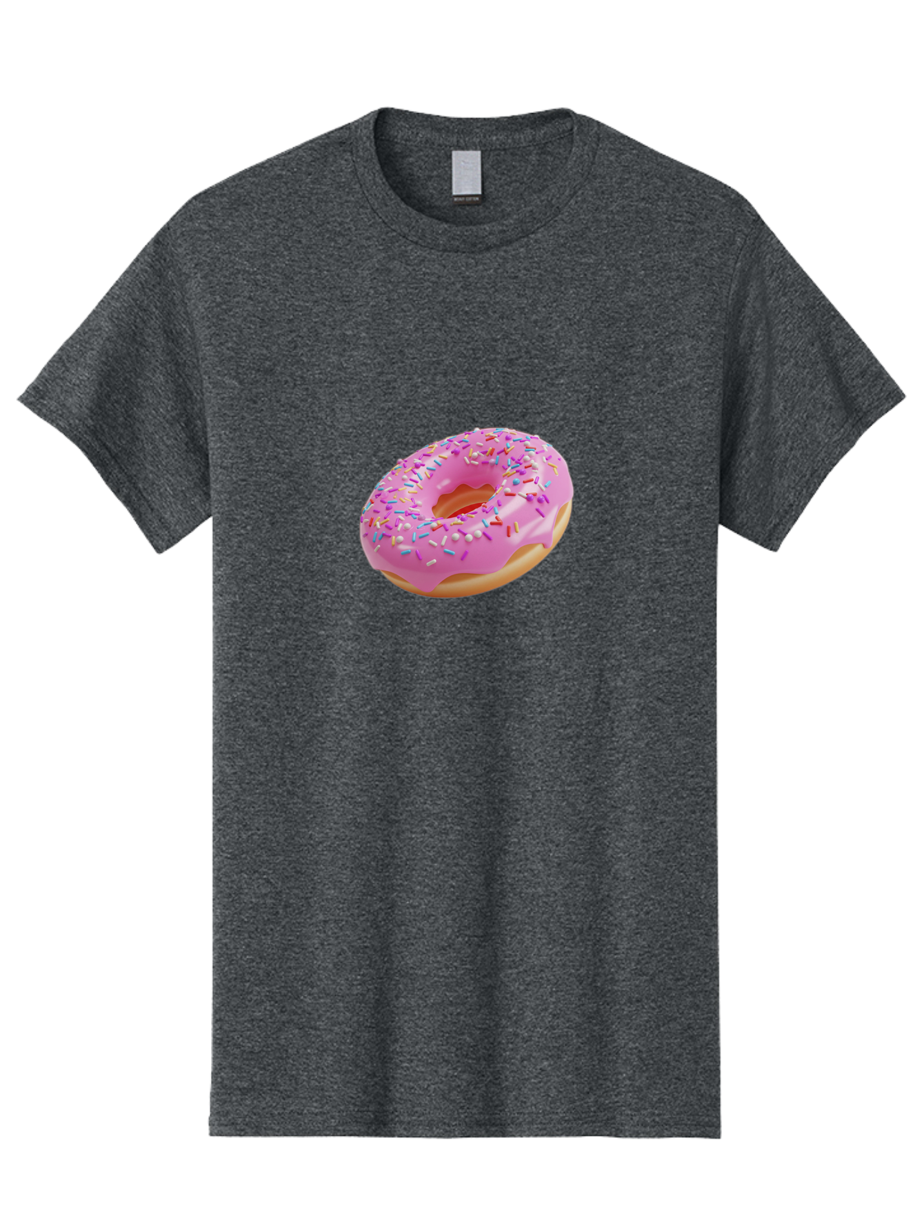 Pink-Donut-9 Men'S Graphic Tee, 100% Cotton, Comfortable Casual Summer Wear, Machine Washable, Pink Frosted Donut, Donut With Sprinkles, Sweet Treats, Colorful Dessert, Tasty Pastry, Baked Goods, Sugary Delight, Yummy Donut Bab156