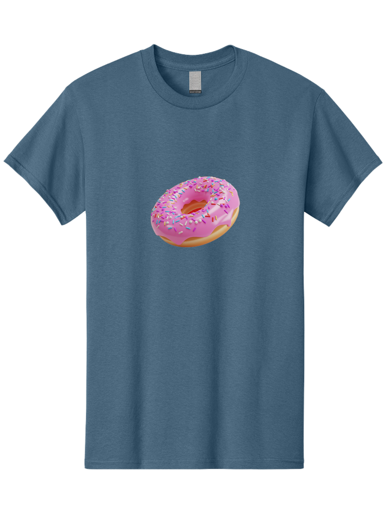Pink-Donut-9 Men'S Graphic Tee, 100% Cotton, Comfortable Casual Summer Wear, Machine Washable, Pink Frosted Donut, Donut With Sprinkles, Sweet Treats, Colorful Dessert, Tasty Pastry, Baked Goods, Sugary Delight, Yummy Donut Bab156