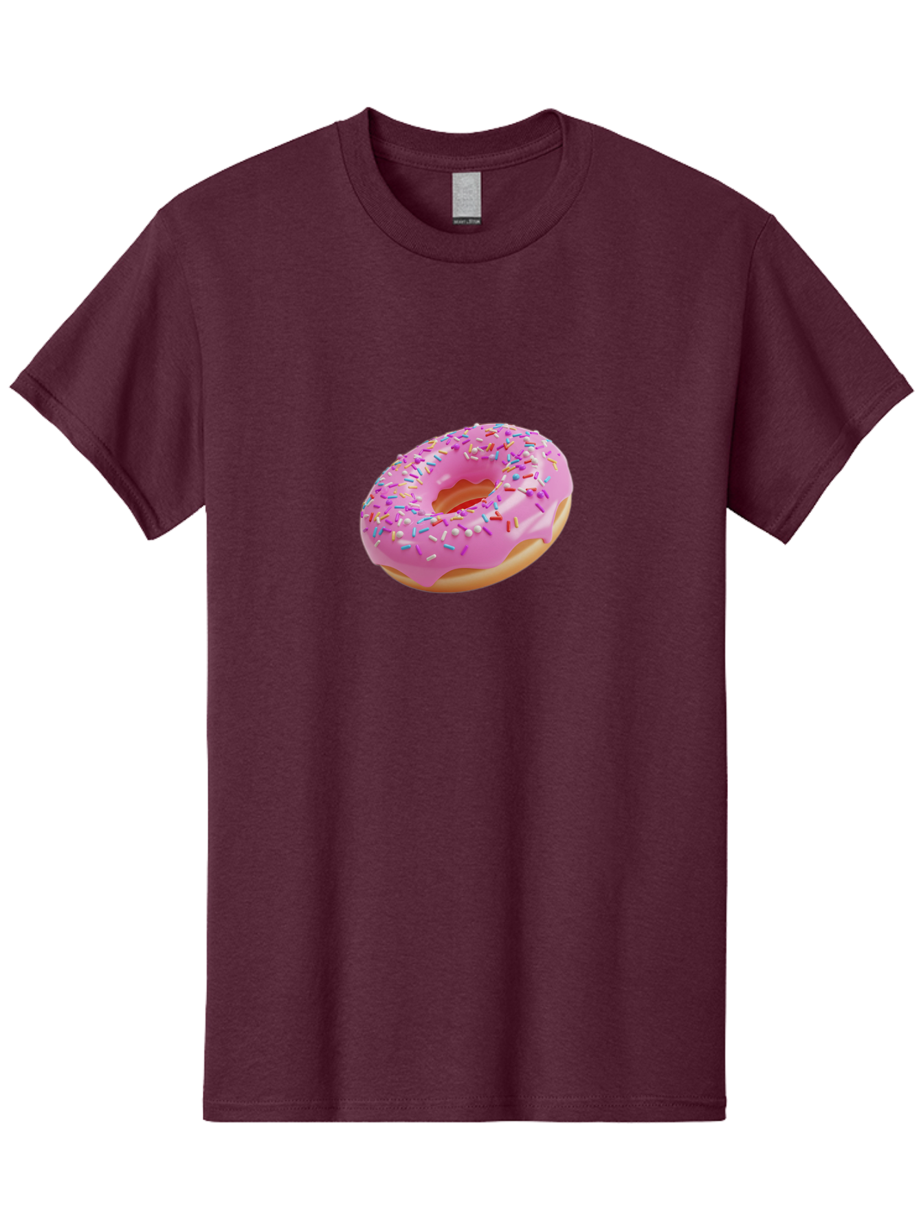Pink-Donut-9 Men'S Graphic Tee, 100% Cotton, Comfortable Casual Summer Wear, Machine Washable, Pink Frosted Donut, Donut With Sprinkles, Sweet Treats, Colorful Dessert, Tasty Pastry, Baked Goods, Sugary Delight, Yummy Donut Bab156