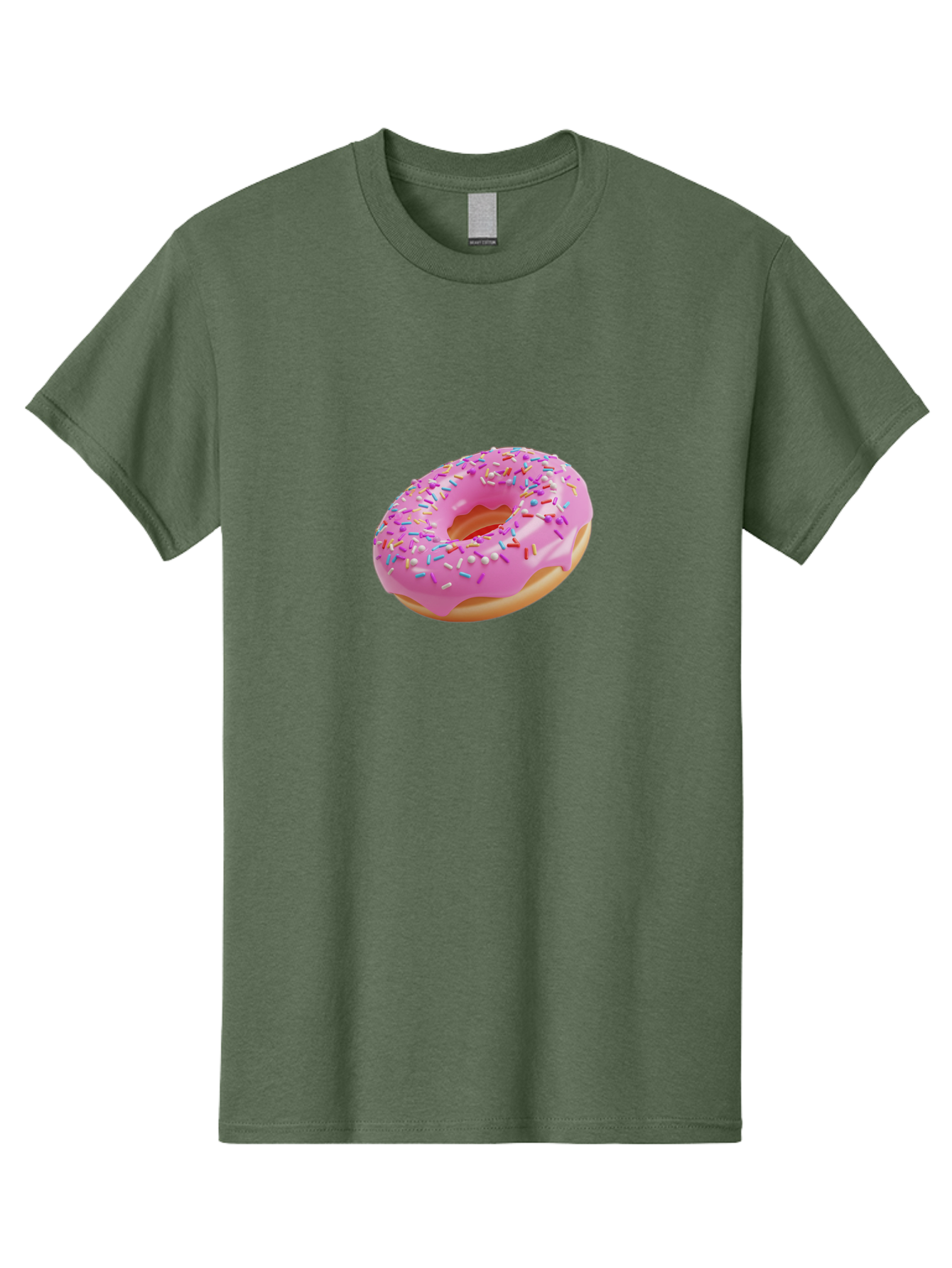 Pink-Donut-9 Men'S Graphic Tee, 100% Cotton, Comfortable Casual Summer Wear, Machine Washable, Pink Frosted Donut, Donut With Sprinkles, Sweet Treats, Colorful Dessert, Tasty Pastry, Baked Goods, Sugary Delight, Yummy Donut Bab156