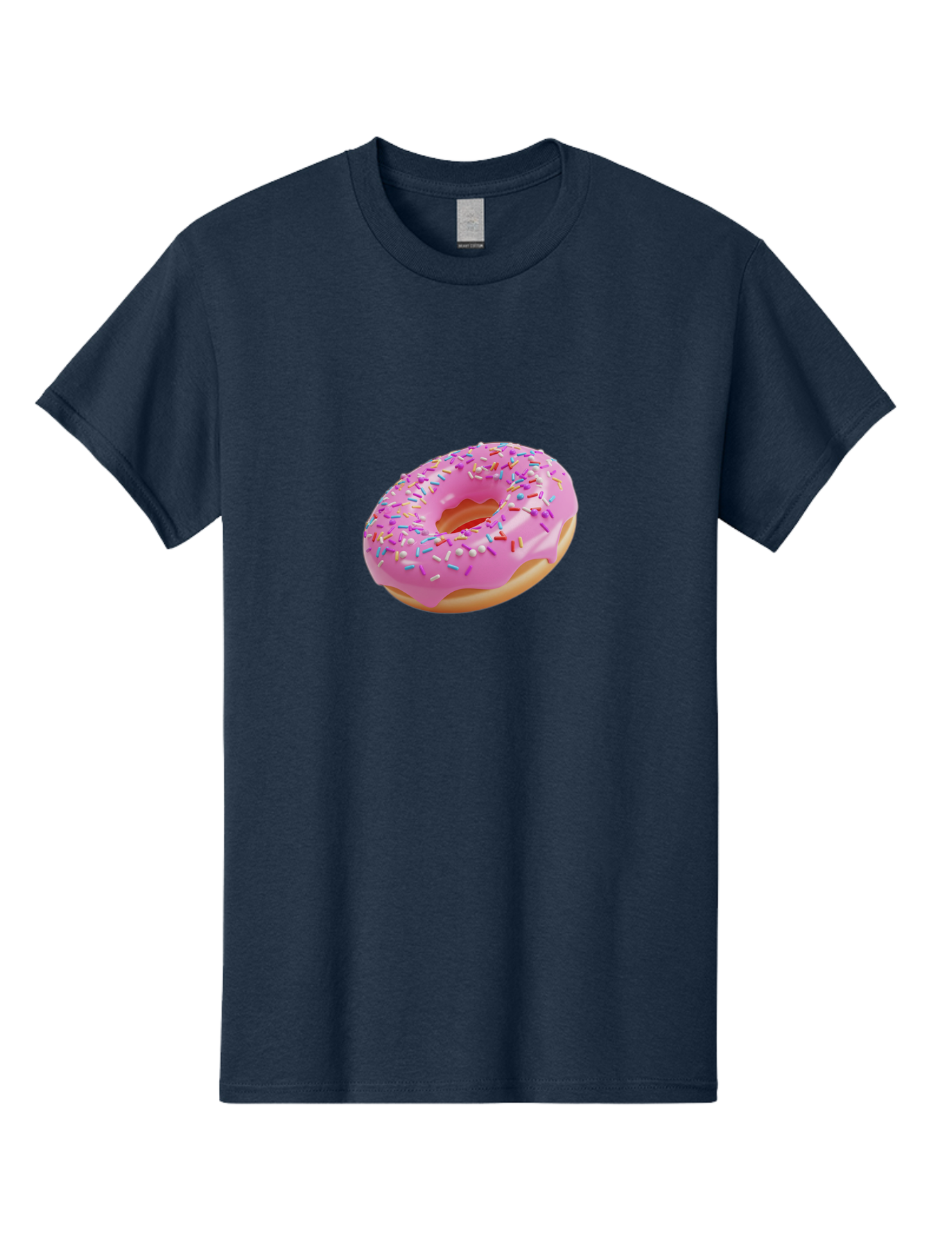 Pink-Donut-9 Men'S Graphic Tee, 100% Cotton, Comfortable Casual Summer Wear, Machine Washable, Pink Frosted Donut, Donut With Sprinkles, Sweet Treats, Colorful Dessert, Tasty Pastry, Baked Goods, Sugary Delight, Yummy Donut Bab156