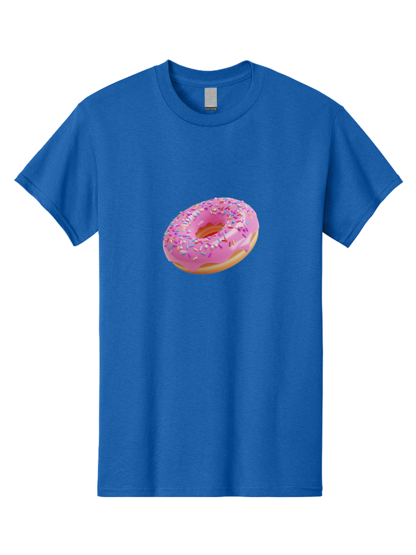 Pink-Donut-9 Men'S Graphic Tee, 100% Cotton, Comfortable Casual Summer Wear, Machine Washable, Pink Frosted Donut, Donut With Sprinkles, Sweet Treats, Colorful Dessert, Tasty Pastry, Baked Goods, Sugary Delight, Yummy Donut Bab156