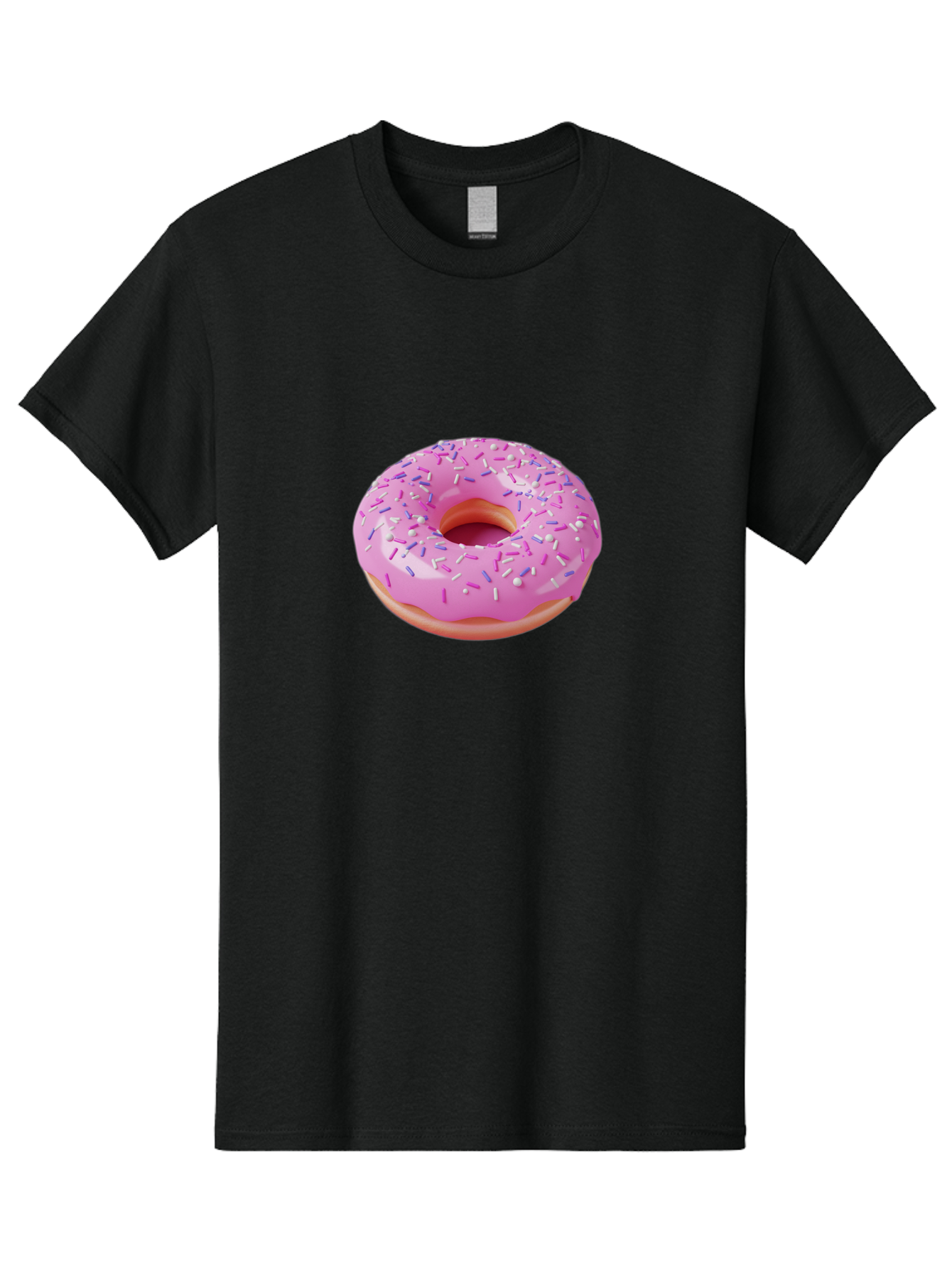 Pink-Donut-Sprinkles Men'S Graphic Tee, 100% Cotton, Comfortable Casual Summer Wear, Machine Washable, Pink Donut With Sprinkles, Sweet Treat, Dessert, Colorful Sprinkles, Donut With Glaze, Bakery Item, Sweet Indulgence Bab157
