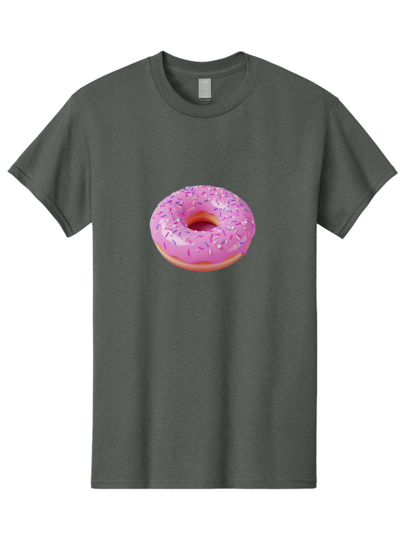 Pink-Donut-Sprinkles Men'S Graphic Tee, 100% Cotton, Comfortable Casual Summer Wear, Machine Washable, Pink Donut With Sprinkles, Sweet Treat, Dessert, Colorful Sprinkles, Donut With Glaze, Bakery Item, Sweet Indulgence Bab157