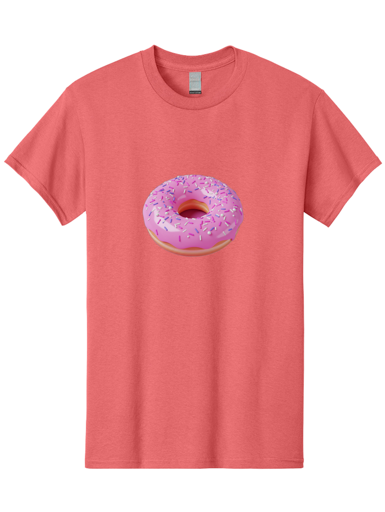 Pink-Donut-Sprinkles Men'S Graphic Tee, 100% Cotton, Comfortable Casual Summer Wear, Machine Washable, Pink Donut With Sprinkles, Sweet Treat, Dessert, Colorful Sprinkles, Donut With Glaze, Bakery Item, Sweet Indulgence Bab157