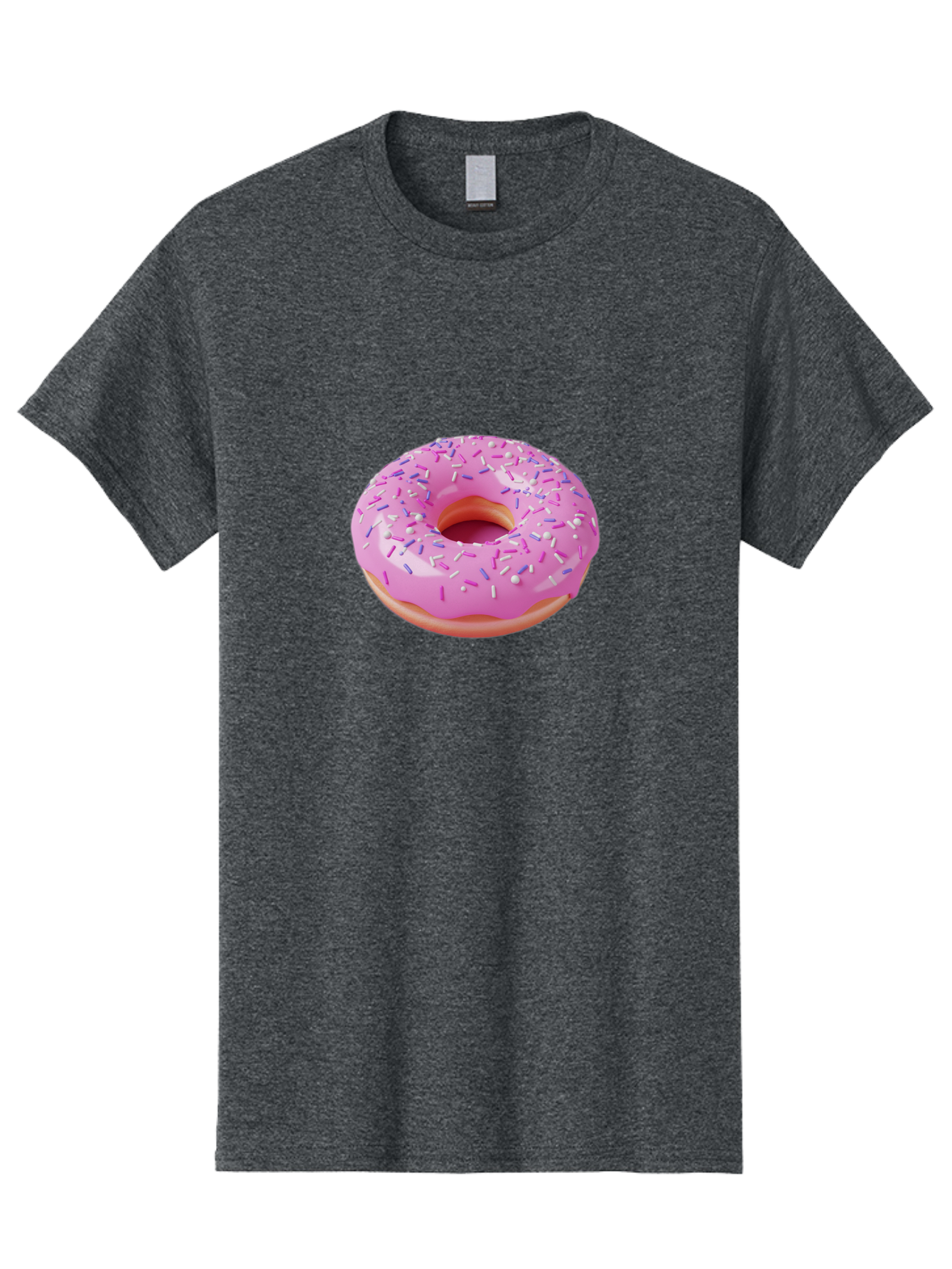 Pink-Donut-Sprinkles Men'S Graphic Tee, 100% Cotton, Comfortable Casual Summer Wear, Machine Washable, Pink Donut With Sprinkles, Sweet Treat, Dessert, Colorful Sprinkles, Donut With Glaze, Bakery Item, Sweet Indulgence Bab157