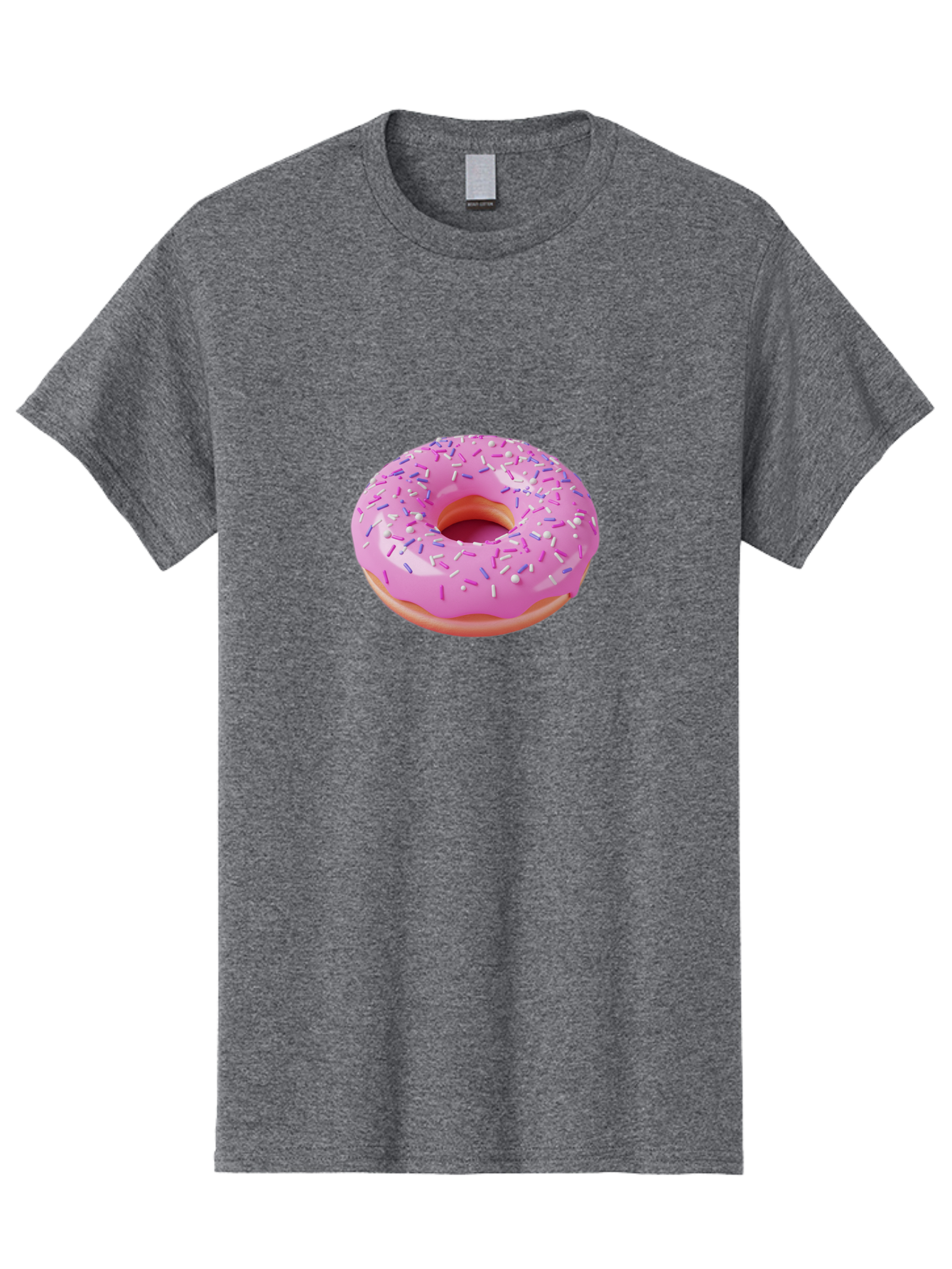 Pink-Donut-Sprinkles Men'S Graphic Tee, 100% Cotton, Comfortable Casual Summer Wear, Machine Washable, Pink Donut With Sprinkles, Sweet Treat, Dessert, Colorful Sprinkles, Donut With Glaze, Bakery Item, Sweet Indulgence Bab157