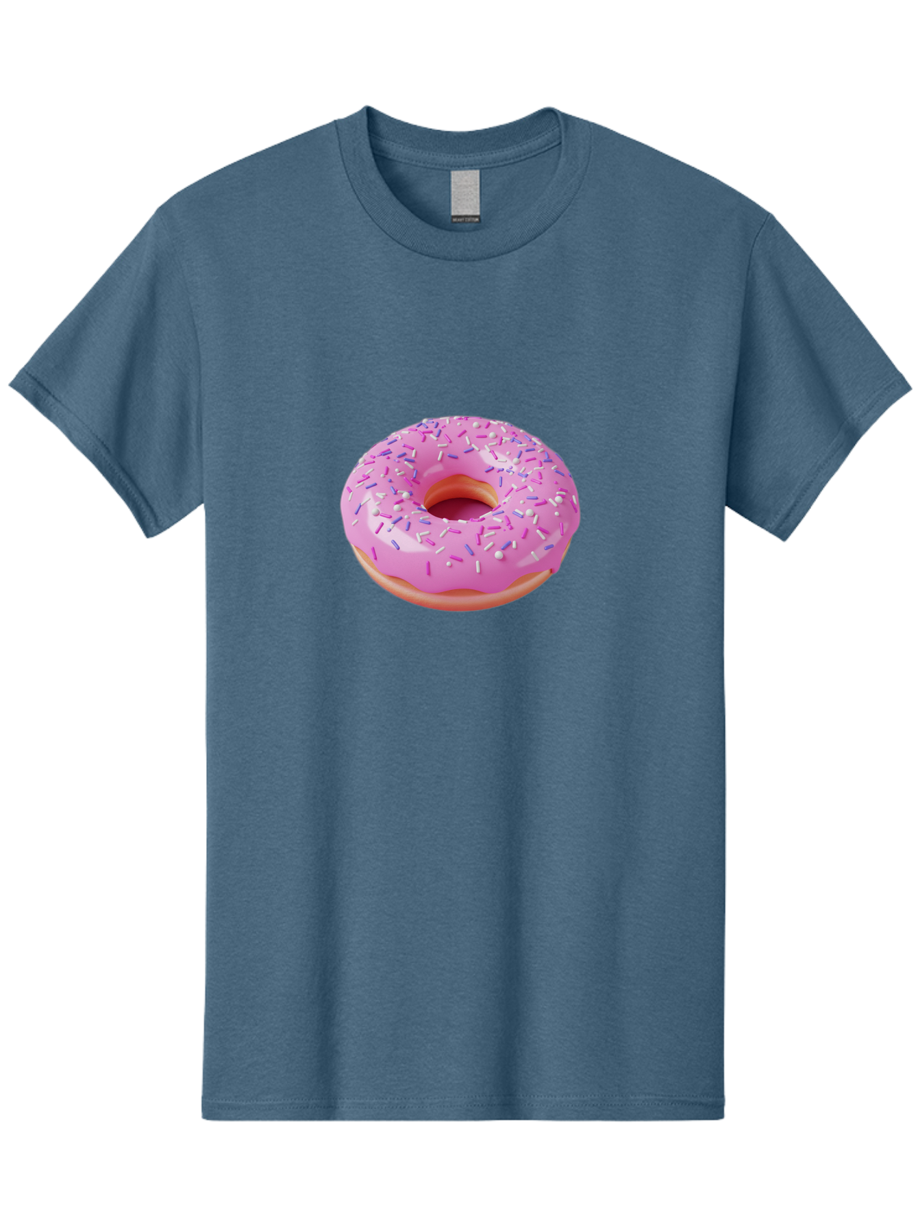 Pink-Donut-Sprinkles Men'S Graphic Tee, 100% Cotton, Comfortable Casual Summer Wear, Machine Washable, Pink Donut With Sprinkles, Sweet Treat, Dessert, Colorful Sprinkles, Donut With Glaze, Bakery Item, Sweet Indulgence Bab157