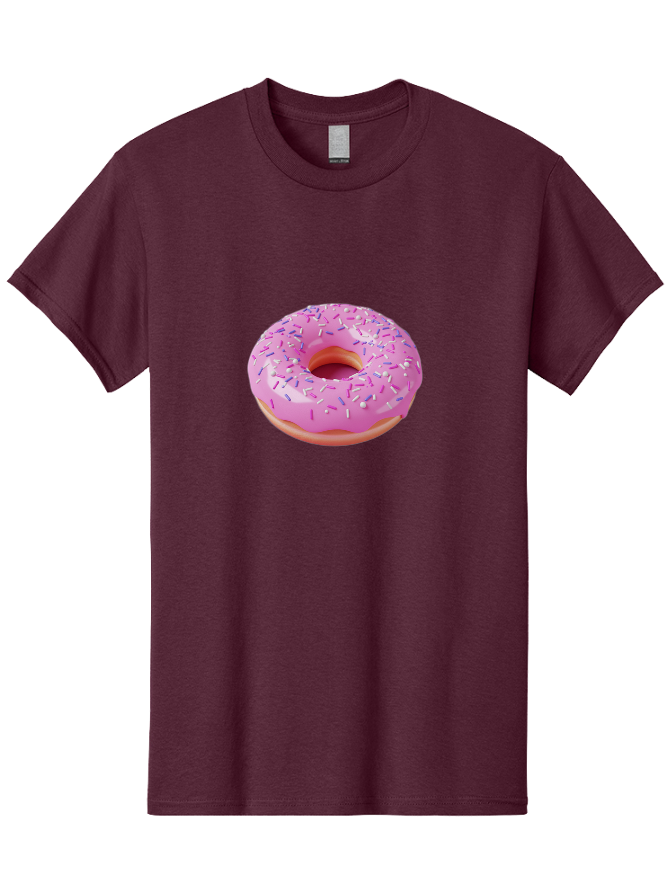 Pink-Donut-Sprinkles Men'S Graphic Tee, 100% Cotton, Comfortable Casual Summer Wear, Machine Washable, Pink Donut With Sprinkles, Sweet Treat, Dessert, Colorful Sprinkles, Donut With Glaze, Bakery Item, Sweet Indulgence Bab157