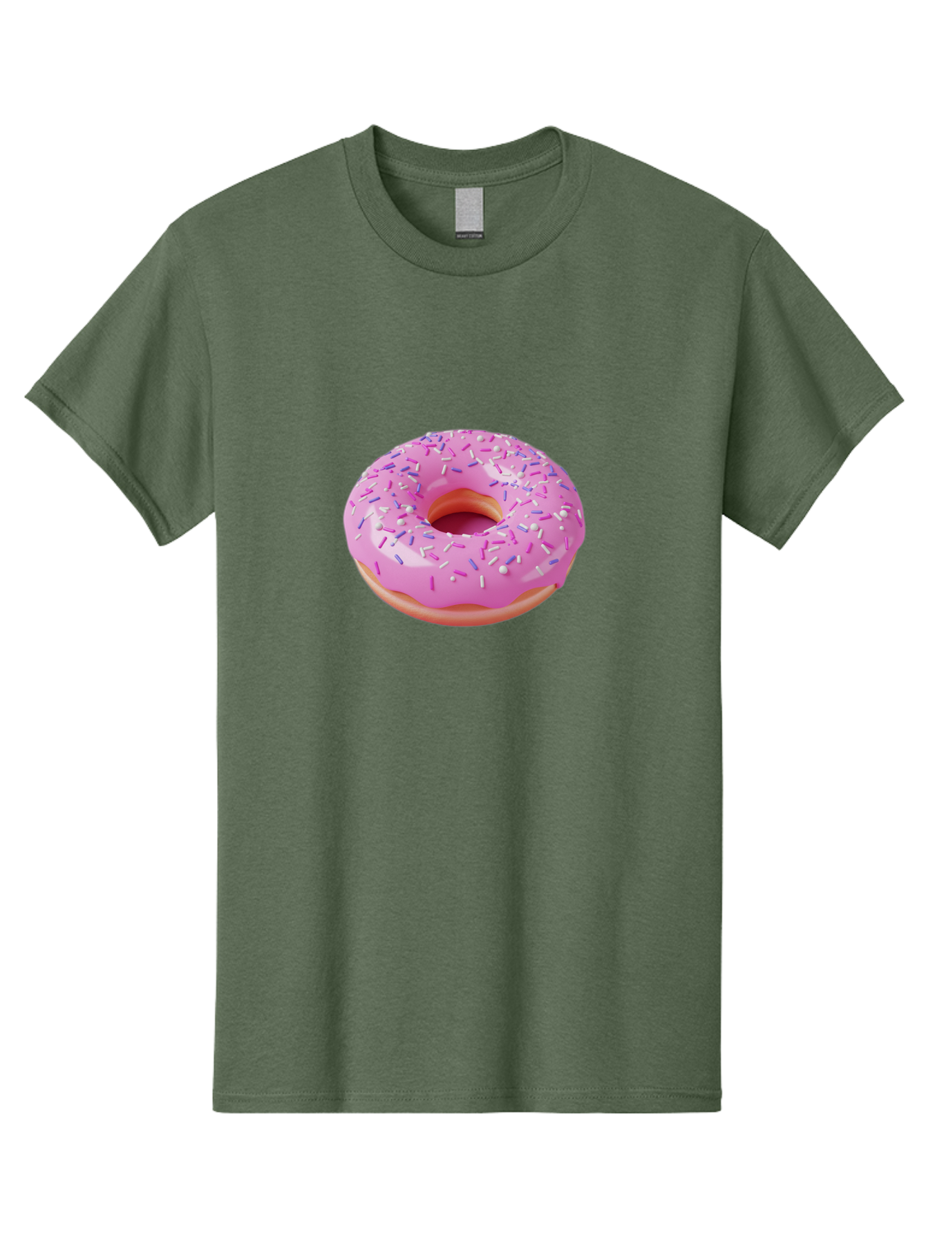 Pink-Donut-Sprinkles Men'S Graphic Tee, 100% Cotton, Comfortable Casual Summer Wear, Machine Washable, Pink Donut With Sprinkles, Sweet Treat, Dessert, Colorful Sprinkles, Donut With Glaze, Bakery Item, Sweet Indulgence Bab157