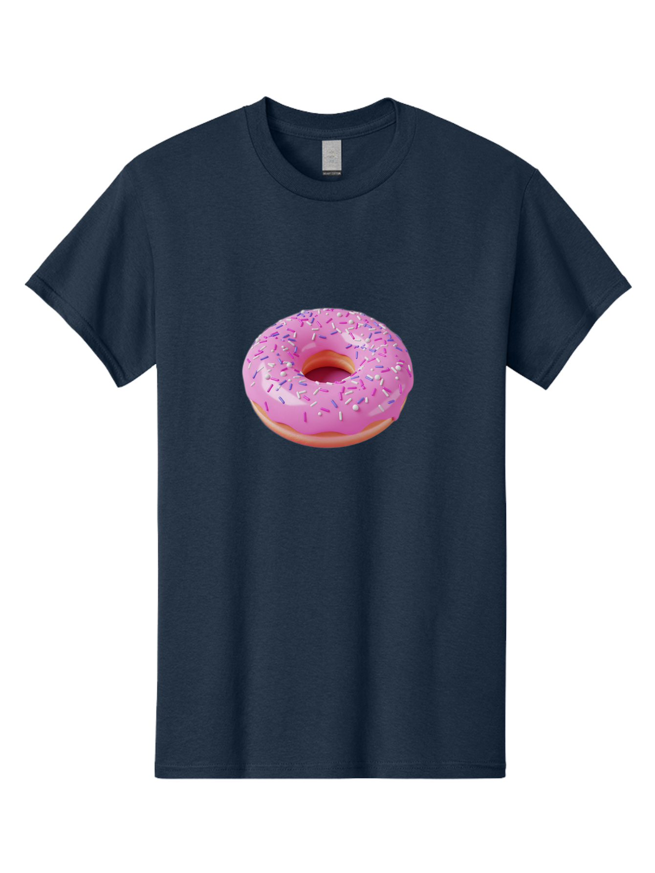 Pink-Donut-Sprinkles Men'S Graphic Tee, 100% Cotton, Comfortable Casual Summer Wear, Machine Washable, Pink Donut With Sprinkles, Sweet Treat, Dessert, Colorful Sprinkles, Donut With Glaze, Bakery Item, Sweet Indulgence Bab157