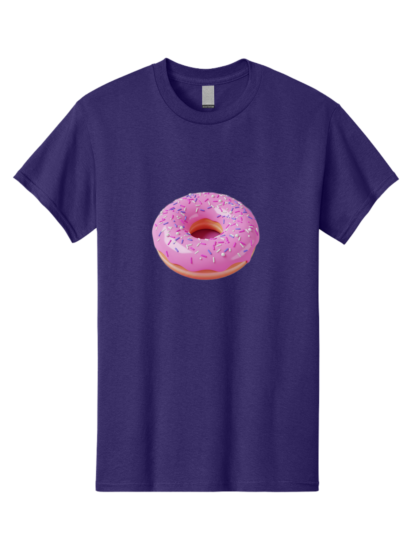 Pink-Donut-Sprinkles Men'S Graphic Tee, 100% Cotton, Comfortable Casual Summer Wear, Machine Washable, Pink Donut With Sprinkles, Sweet Treat, Dessert, Colorful Sprinkles, Donut With Glaze, Bakery Item, Sweet Indulgence Bab157