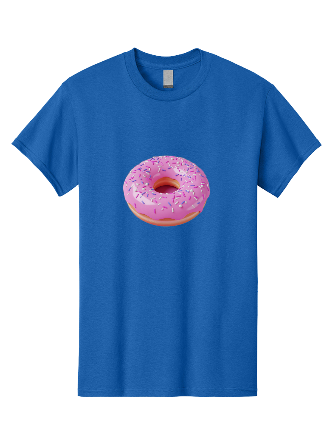 Pink-Donut-Sprinkles Men'S Graphic Tee, 100% Cotton, Comfortable Casual Summer Wear, Machine Washable, Pink Donut With Sprinkles, Sweet Treat, Dessert, Colorful Sprinkles, Donut With Glaze, Bakery Item, Sweet Indulgence Bab157
