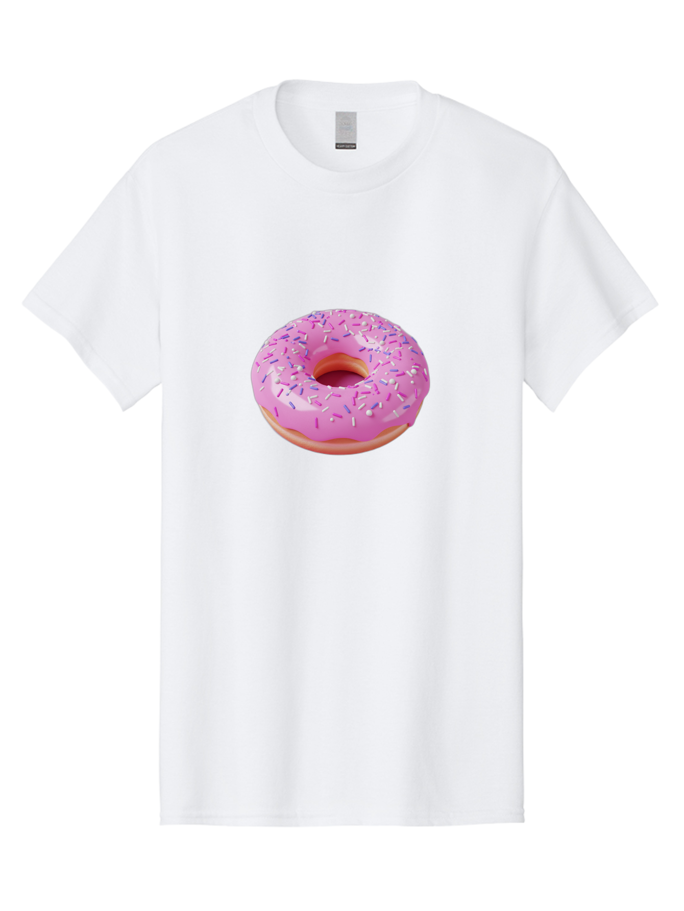 Pink-Donut-Sprinkles Men'S Graphic Tee, 100% Cotton, Comfortable Casual Summer Wear, Machine Washable, Pink Donut With Sprinkles, Sweet Treat, Dessert, Colorful Sprinkles, Donut With Glaze, Bakery Item, Sweet Indulgence Bab157