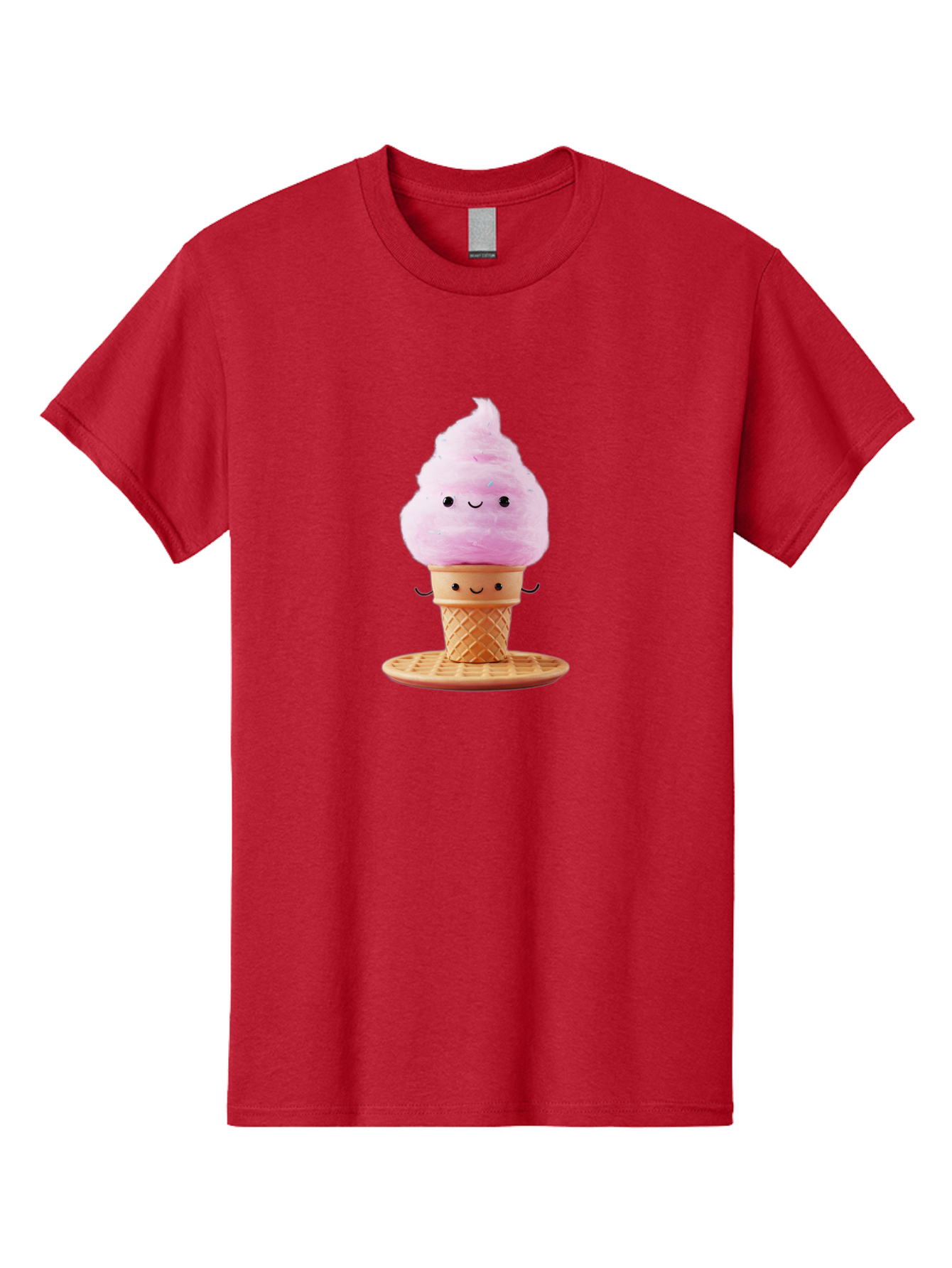 Pink-Ice-Cream-2 Men'S Graphic Tee, 100% Cotton, Comfortable Casual Summer Wear, Machine Washable, Pink Ice Cream, Soft Serve Ice Cream, Happy Face, Kawaii Design, Cute Dessert, Ice Cream Cone, Sweet Treat, Cartoon Character Bab169