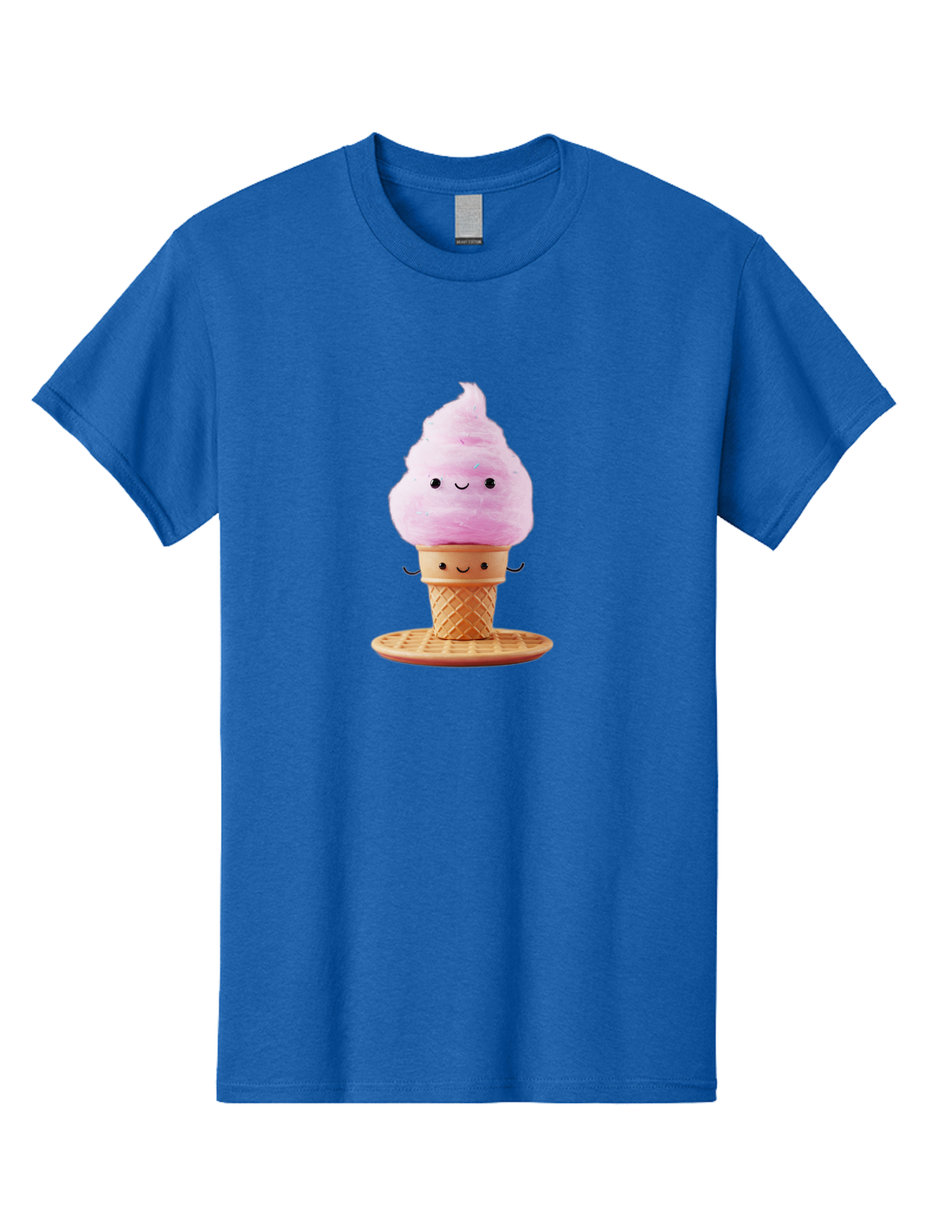 Pink-Ice-Cream-2 Men'S Graphic Tee, 100% Cotton, Comfortable Casual Summer Wear, Machine Washable, Pink Ice Cream, Soft Serve Ice Cream, Happy Face, Kawaii Design, Cute Dessert, Ice Cream Cone, Sweet Treat, Cartoon Character Bab169