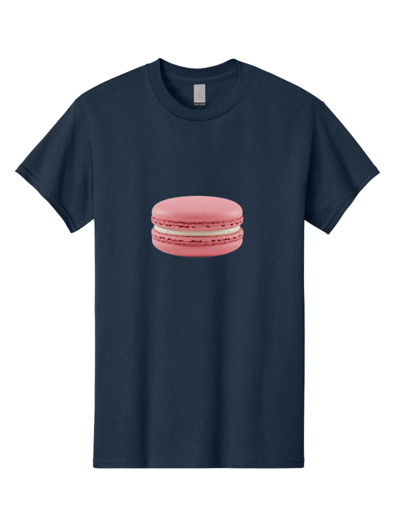 Pink-Macaron-3 Men'S Graphic Tee, 100% Cotton, Comfortable Casual Summer Wear, Machine Washable, Pink Macaron, French Dessert, White Filling, Sweet Treat, Bakery Delight, Gourmet Pastry, Delicate Texture, Pastel Colors Bab175