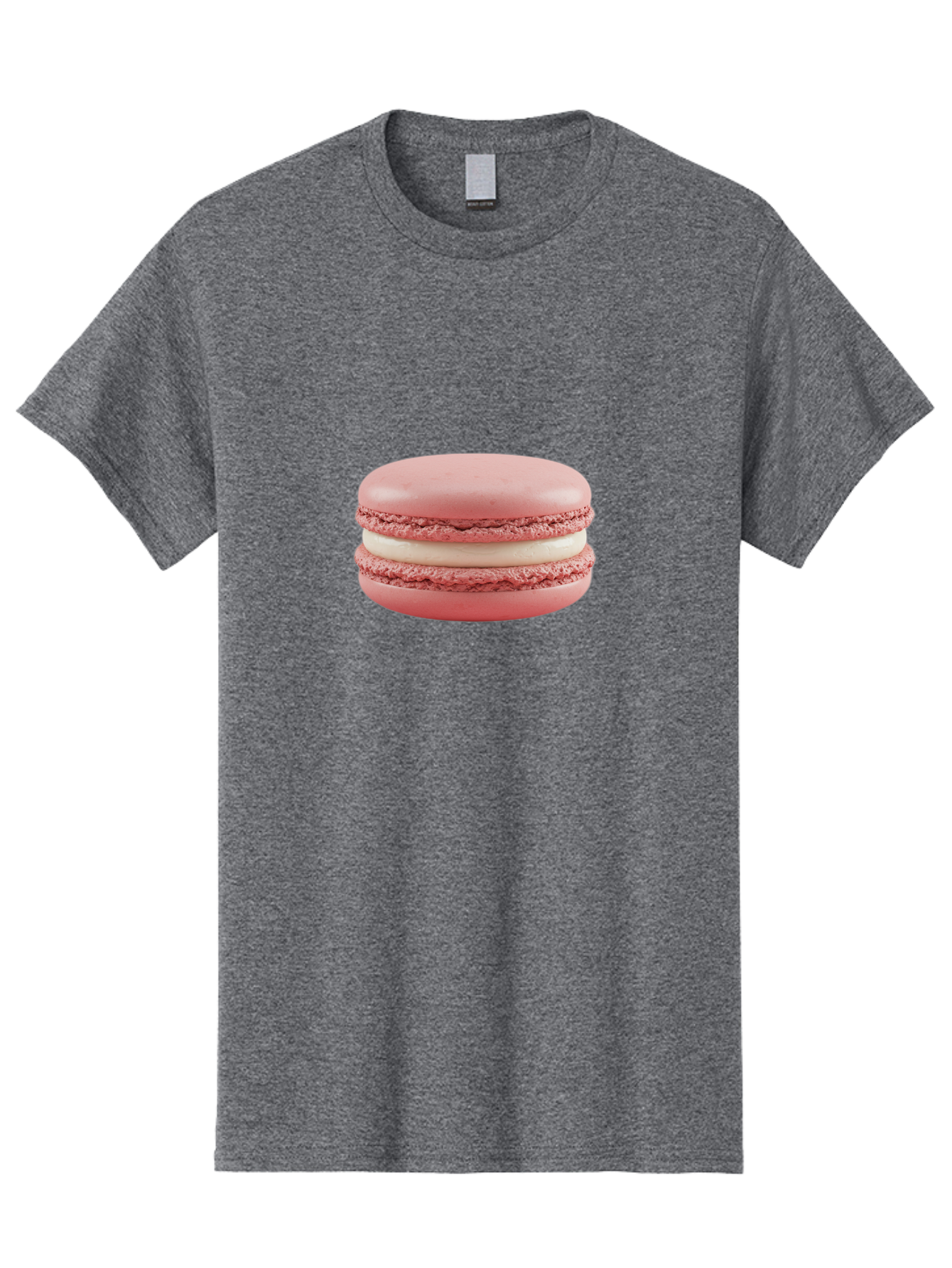 Pink-Macaron-7 Men'S Graphic Tee, 100% Cotton, Comfortable Casual Summer Wear, Machine Washable, Delicious Dessert, Sweet Treat, Pink Macaron, Creamy Filling, White Buttercream, French Pastry, Bakery Delight, Gourmet Dessert Bab179