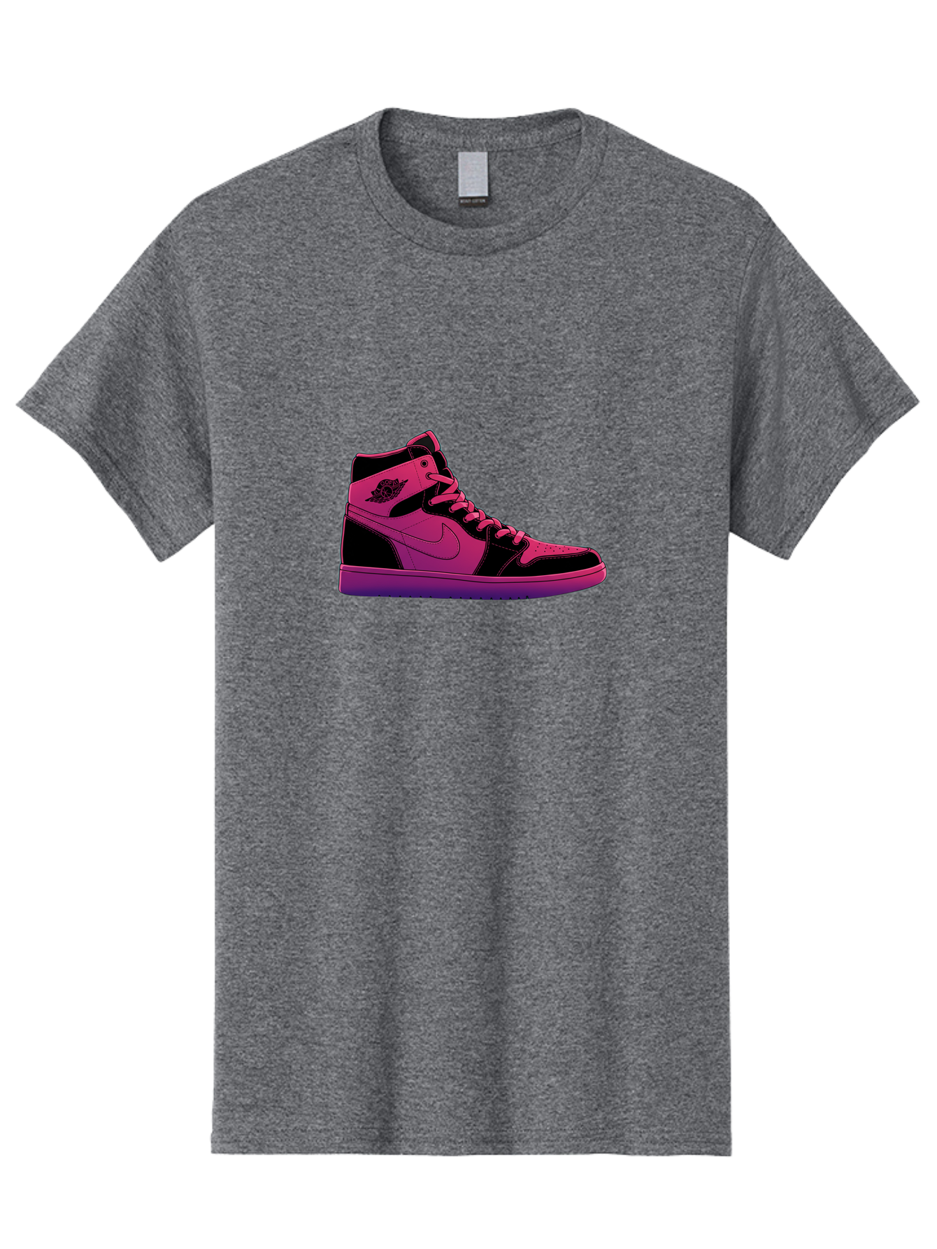 Pink-Nike-High-Top-Sneaker Men'S Graphic Tee, 100% Cotton, Comfortable Casual Summer Wear, Machine Washable, Sneaker Art, Pink And Black Design, Nike Air Jordan 1, High-Top Sneakers, Streetwear Fashion, Iconic Logo, Urban Style, Bab192